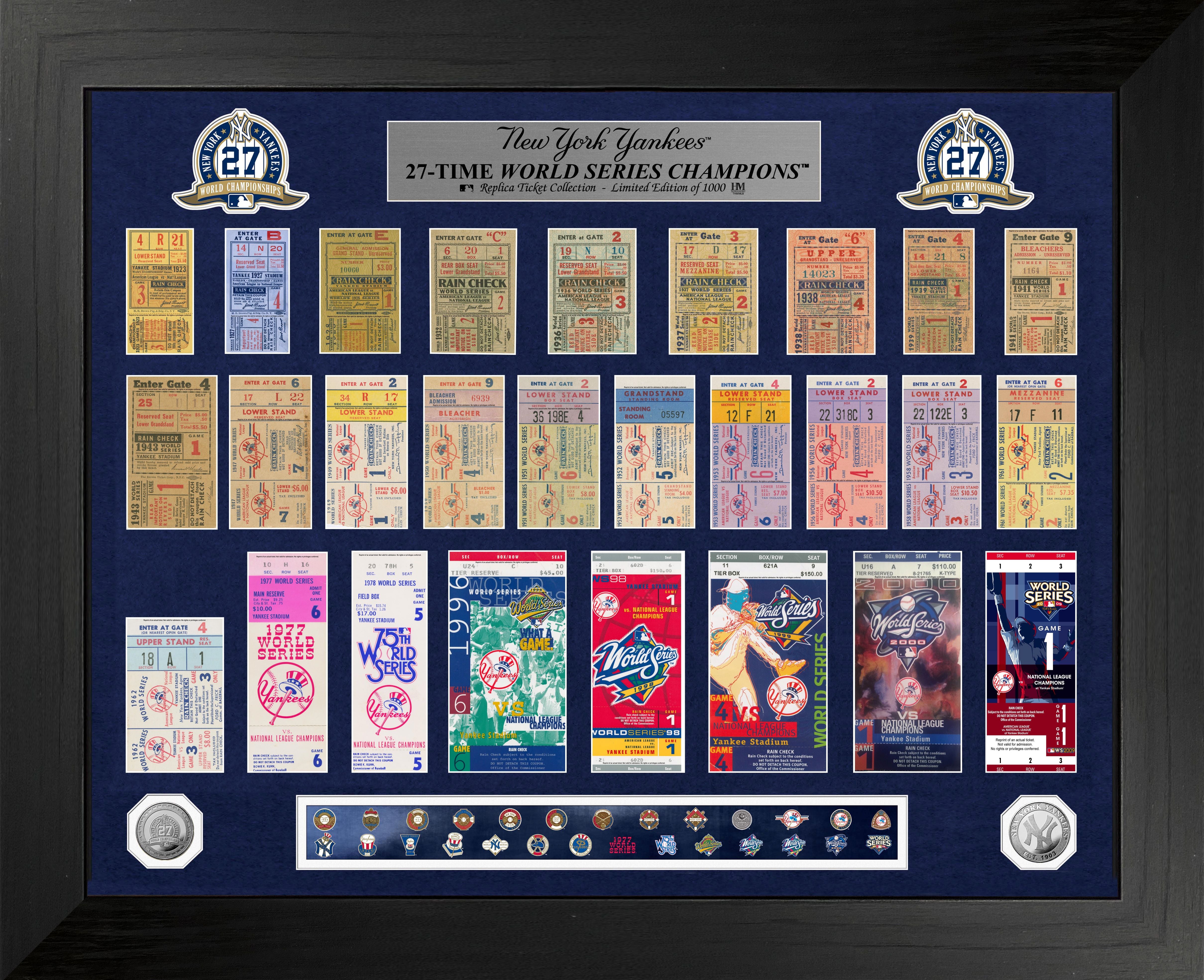 New York Yankees World Series Deluxe Silver Coin & Ticket Collection