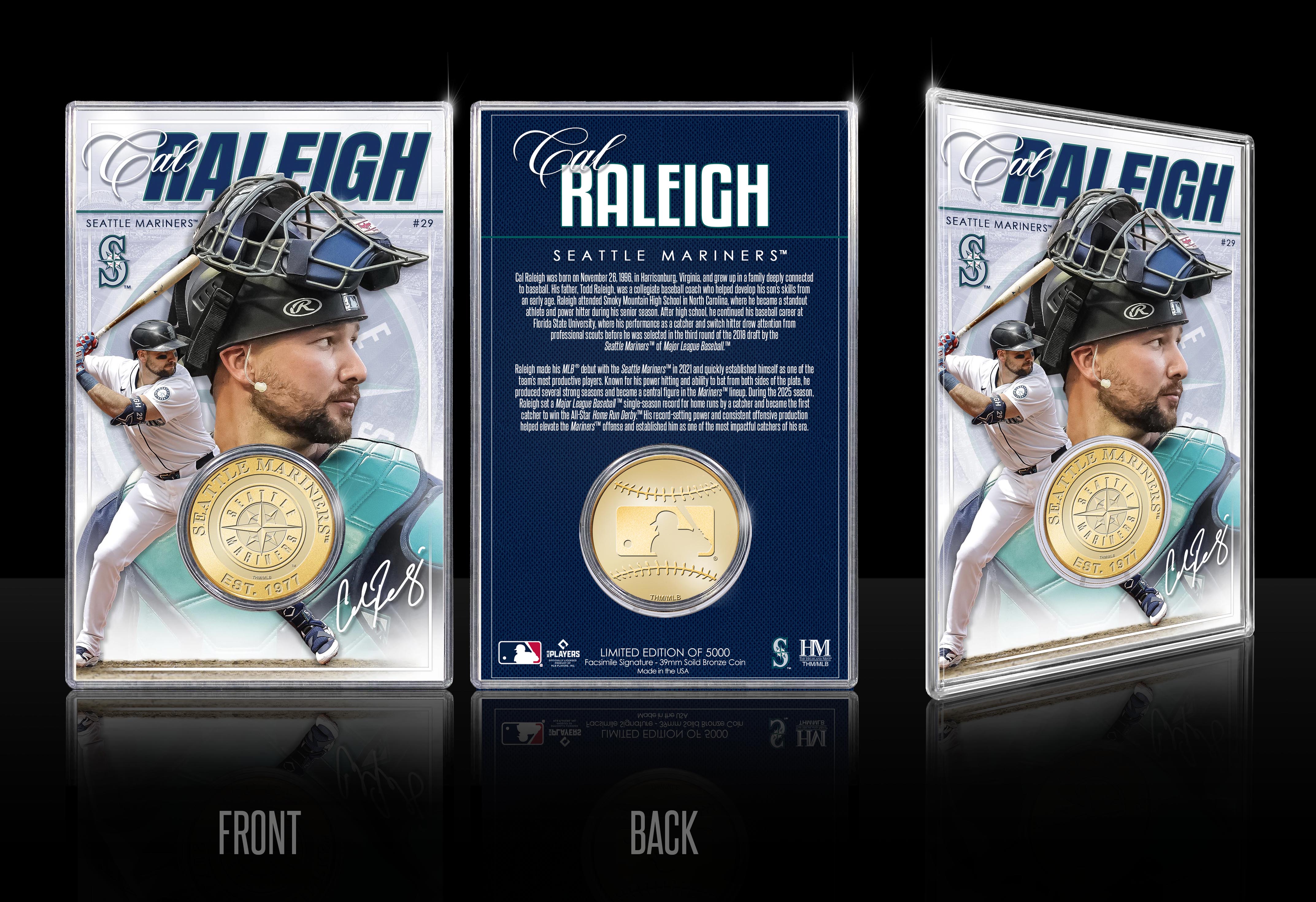 Cal Raleigh Seattle Mariners Bronze Coin Acrylic Holder