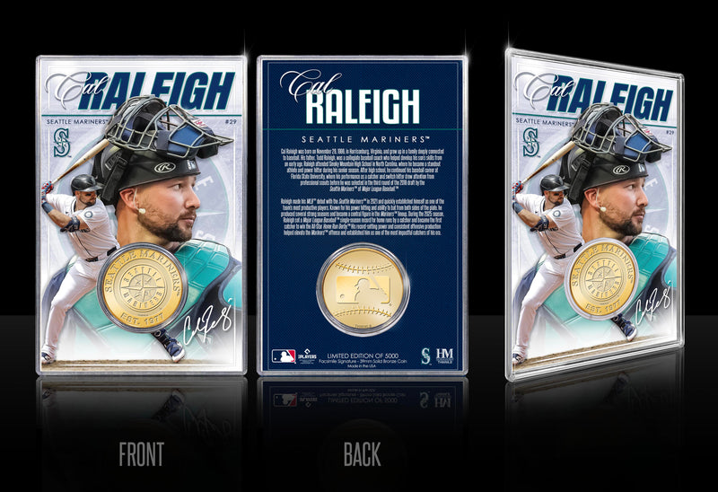 Cal Raleigh Seattle Mariners Bronze Coin Acrylic Holder