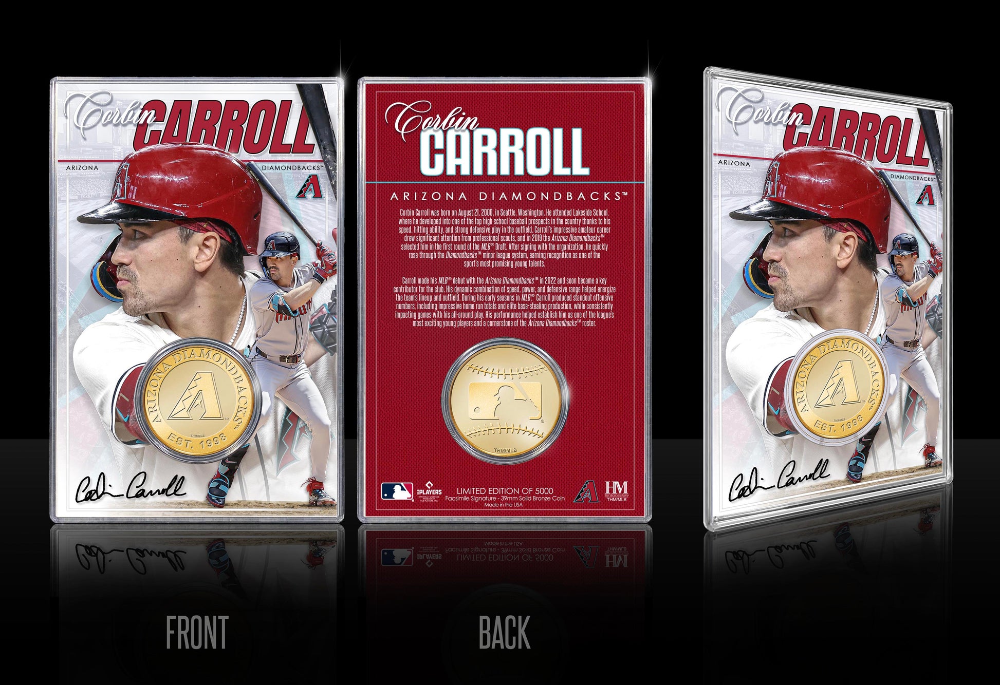 Corbin Carroll Arizona Diamondbacks Bronze Coin Acrylic Holder
