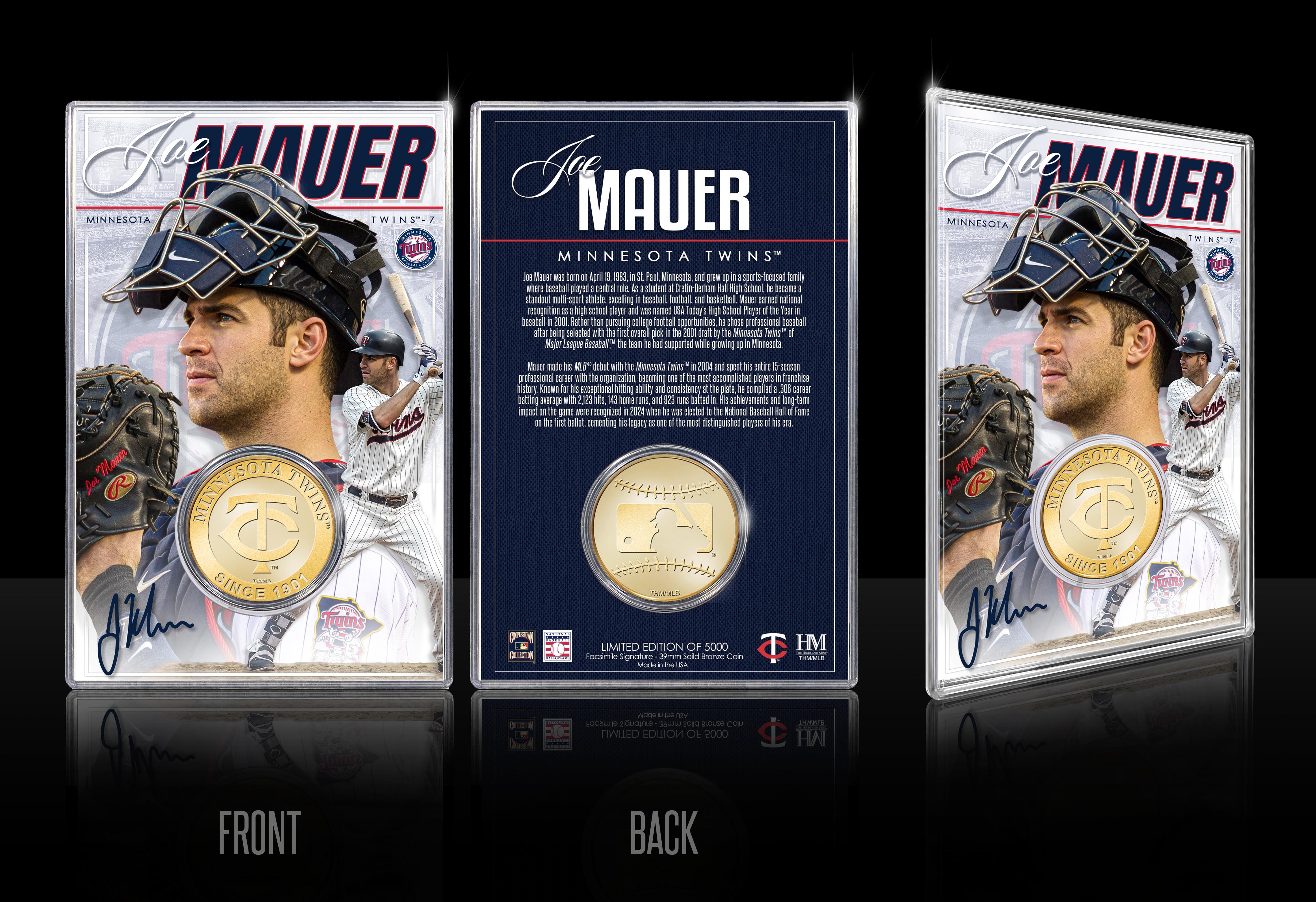 Joe Mauer Minnesota Twins Bronze Coin Acrylic Holder