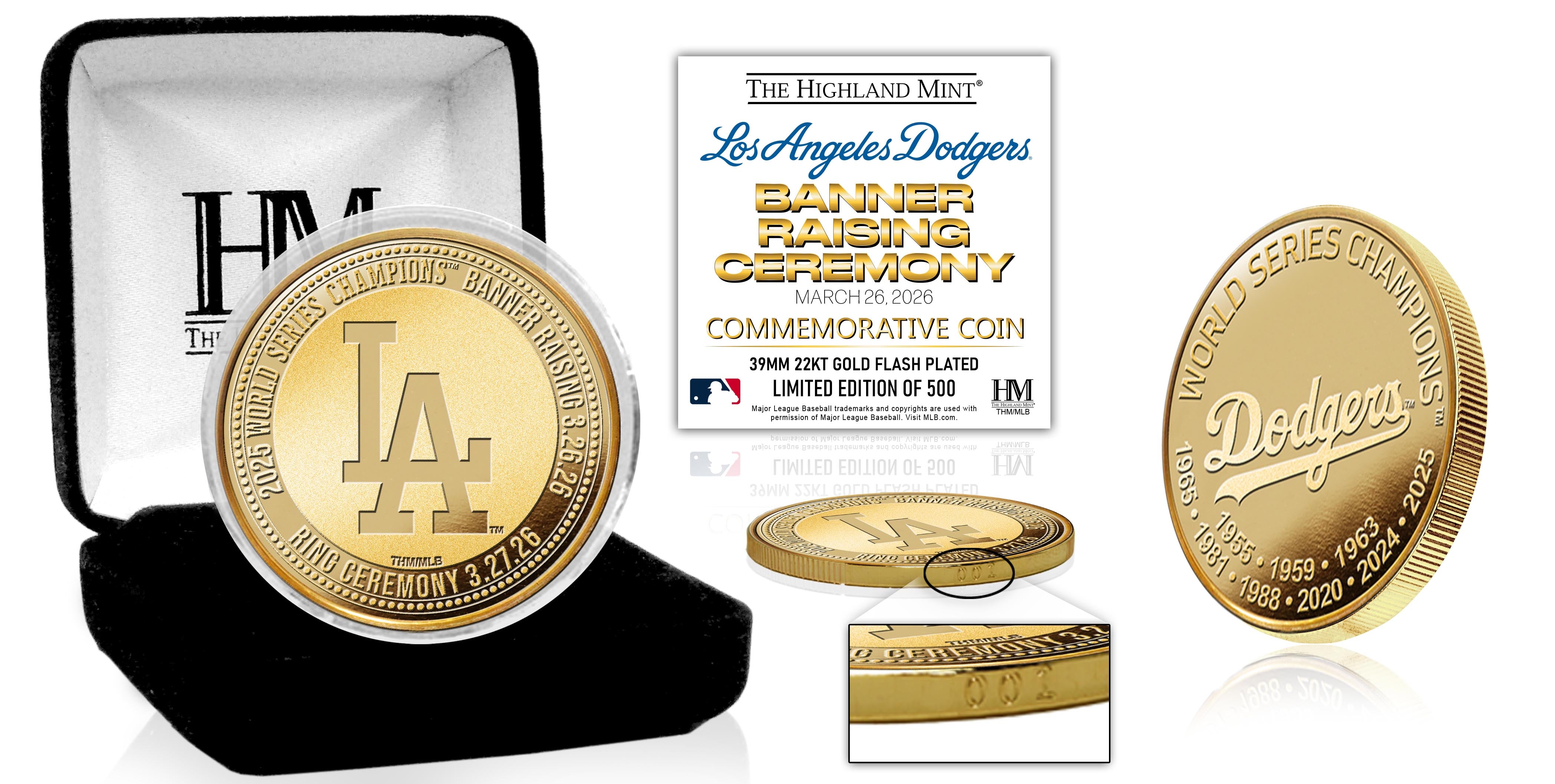 Los Angeles Dodgers 2026 Banner Raising Ceremony Gold Coin