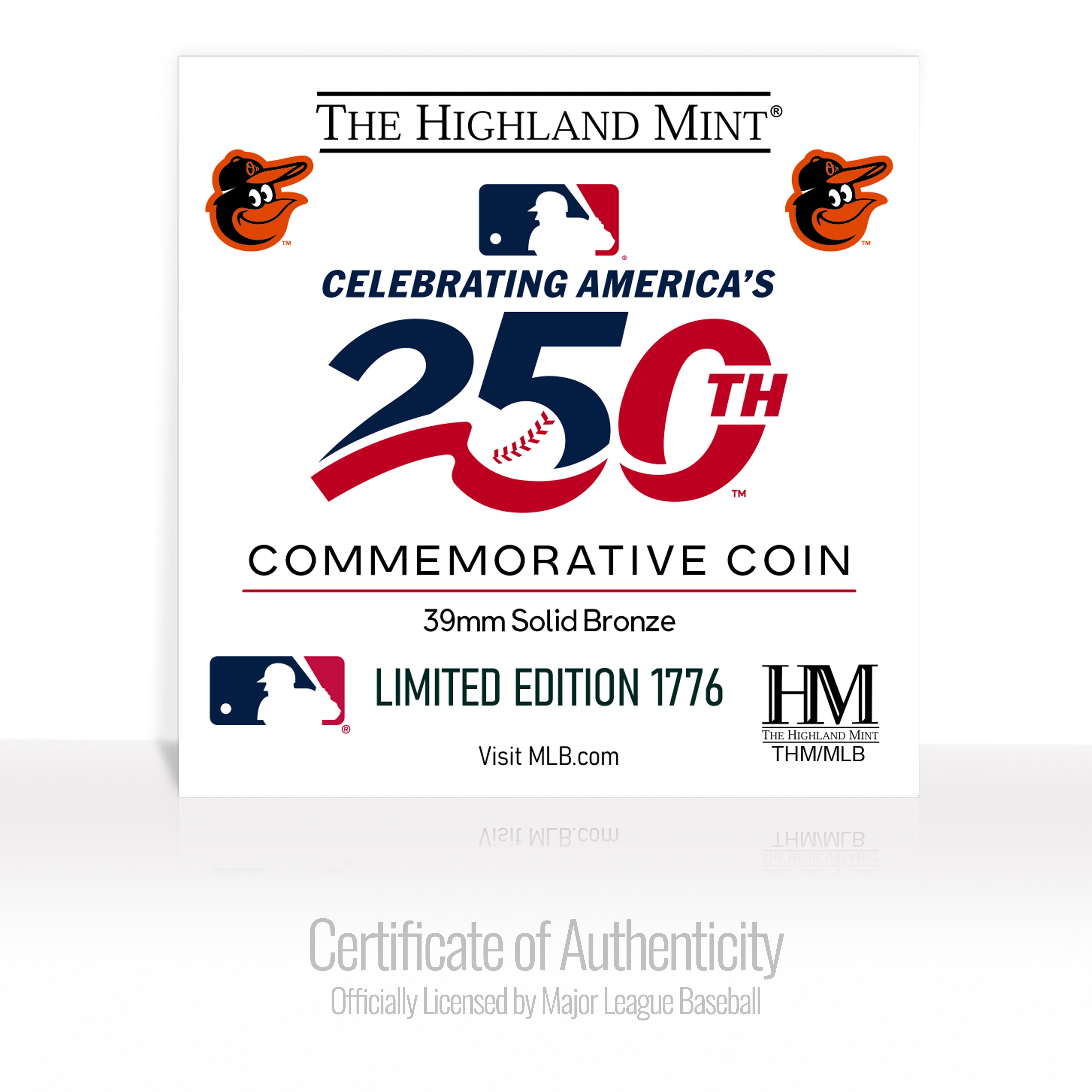Baltimore Orioles America's 250th Bronze Team Coin – The Highland Mint