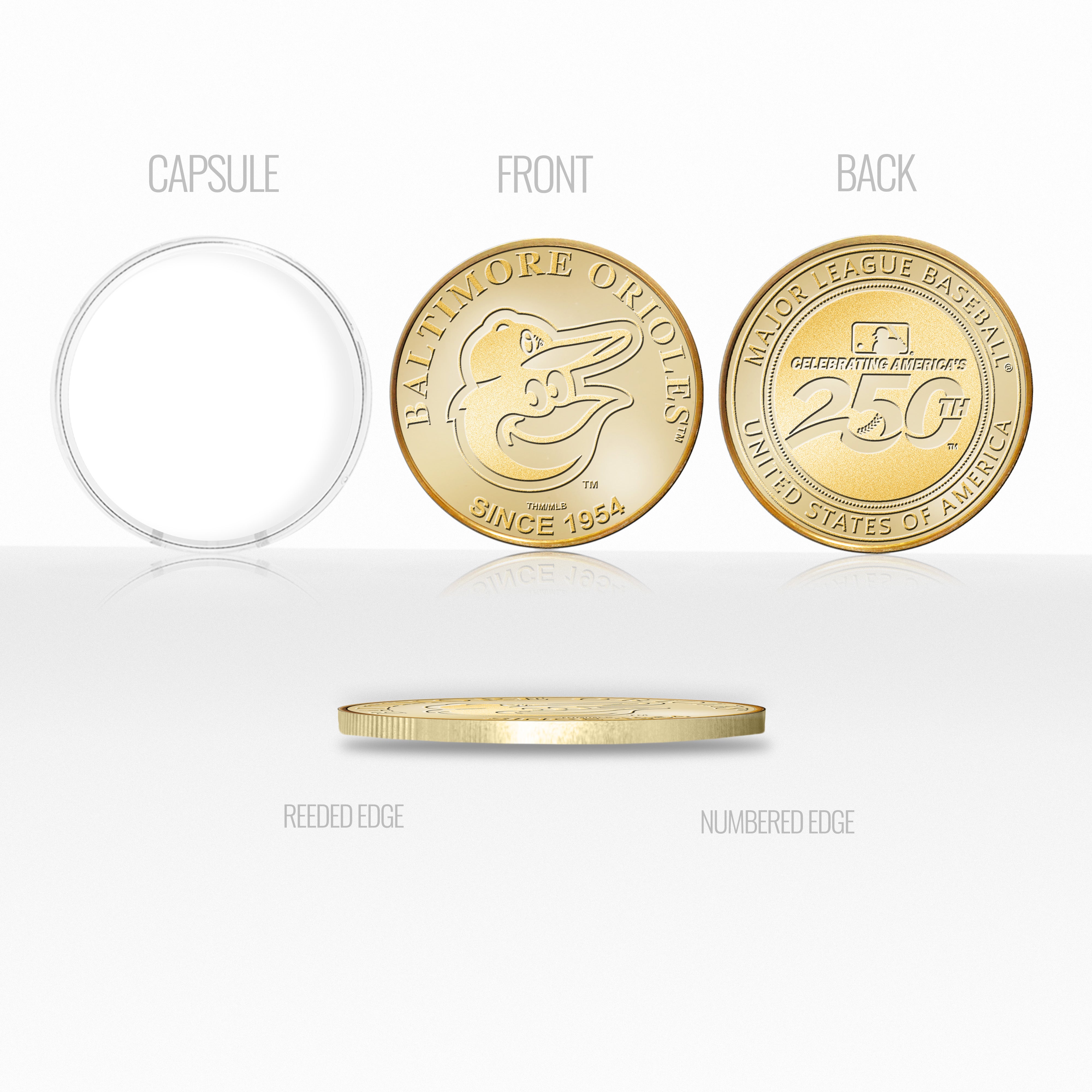 おまけ付☆世界50枚!!【アンディ・パヘス】ゴールドパラレル☆MLB東京シリーズ Baltimore Orioles America's 250th Bronze Team Coin – The Highland Mint