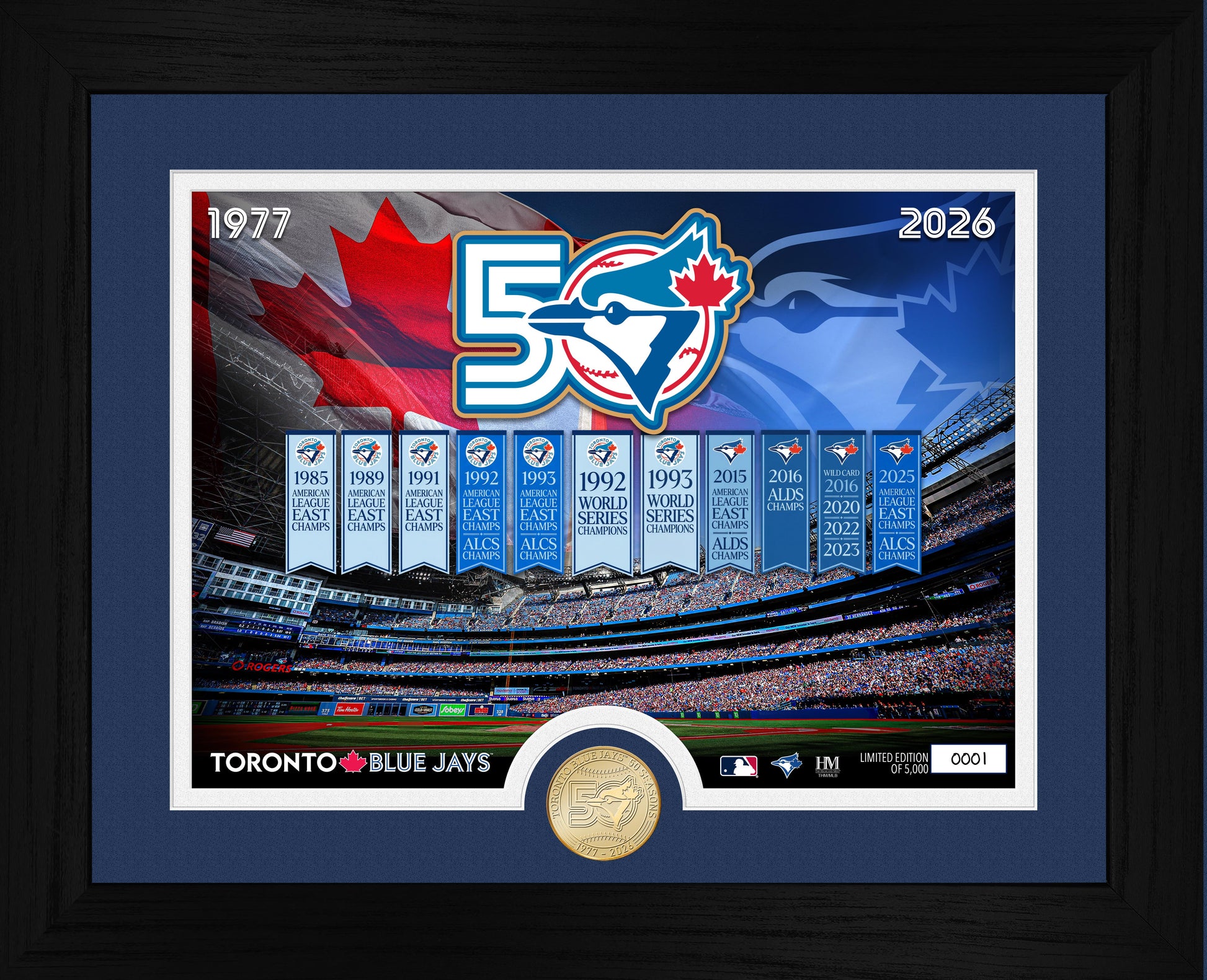 Toronto Blue Jays 50th Season Bronze Coin Photo Mint