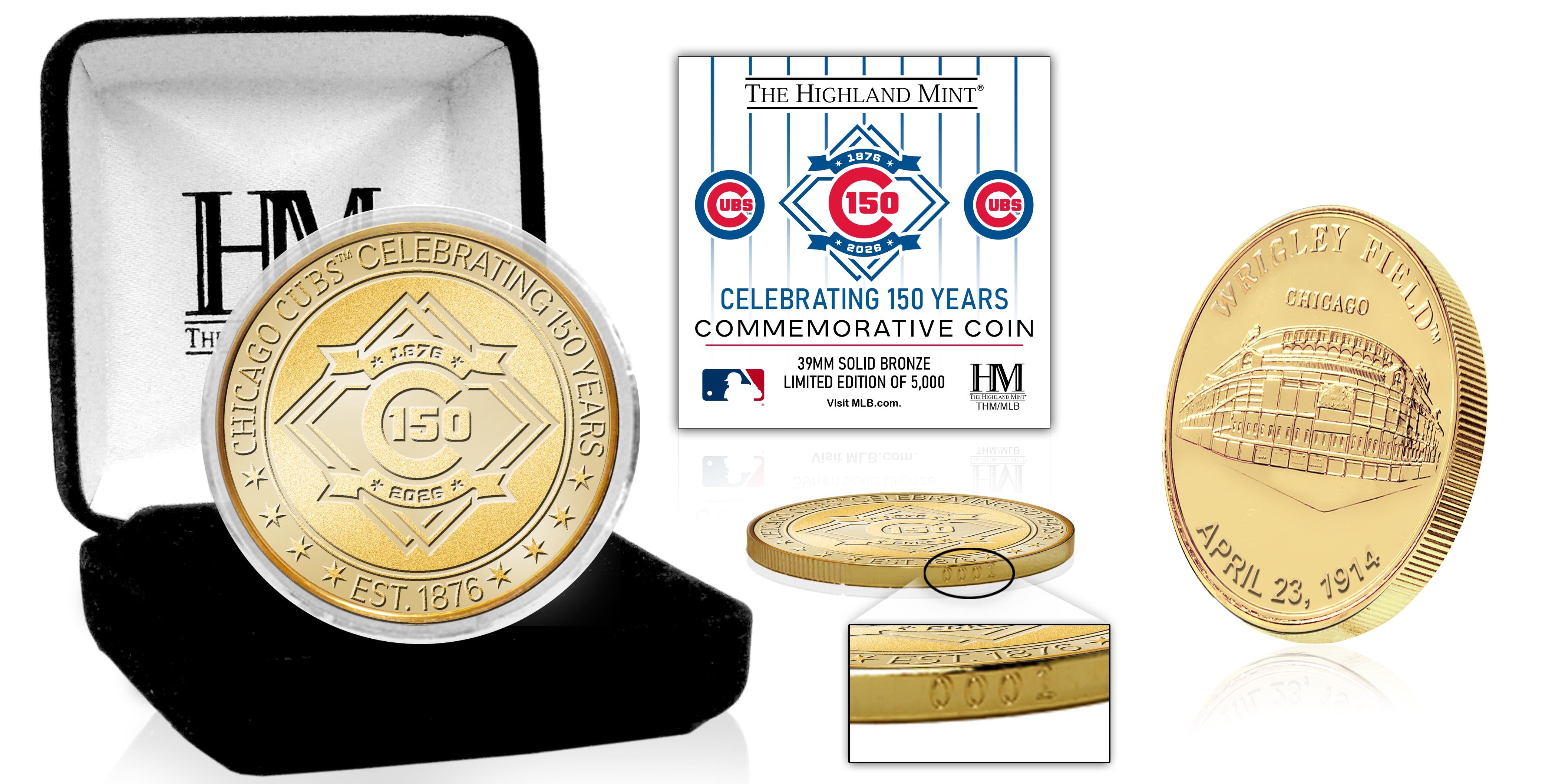 Chicago Cubs Wrigley Field 150th Anniversary Bronze Coin
