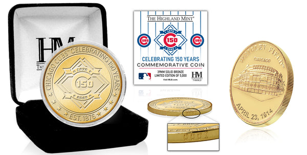 Chicago Cubs Wrigley Field 150th Anniversary Bronze Coin
