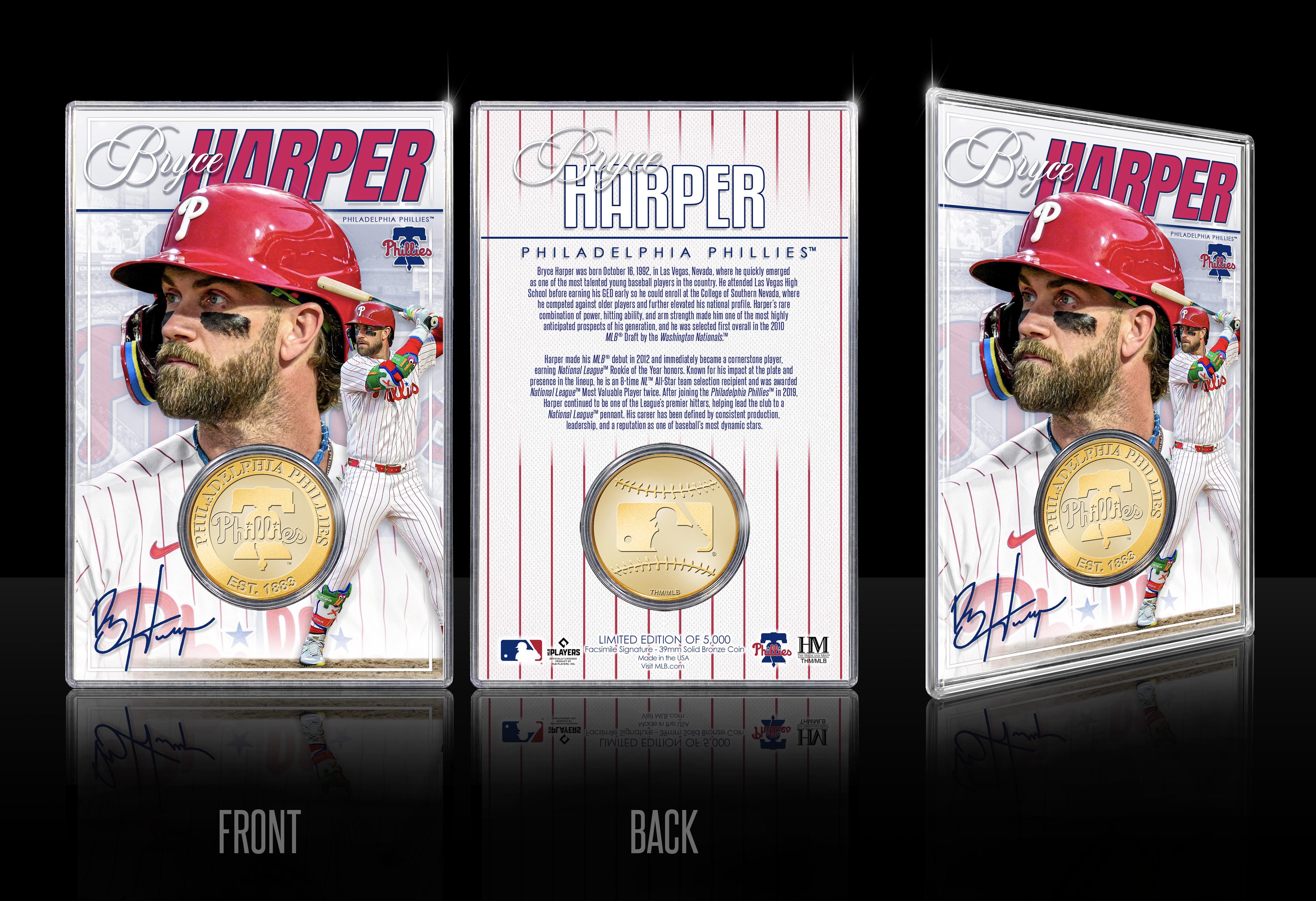 Bryce Harper Philadelphia Phillies Bronze Acrylic Coin Card