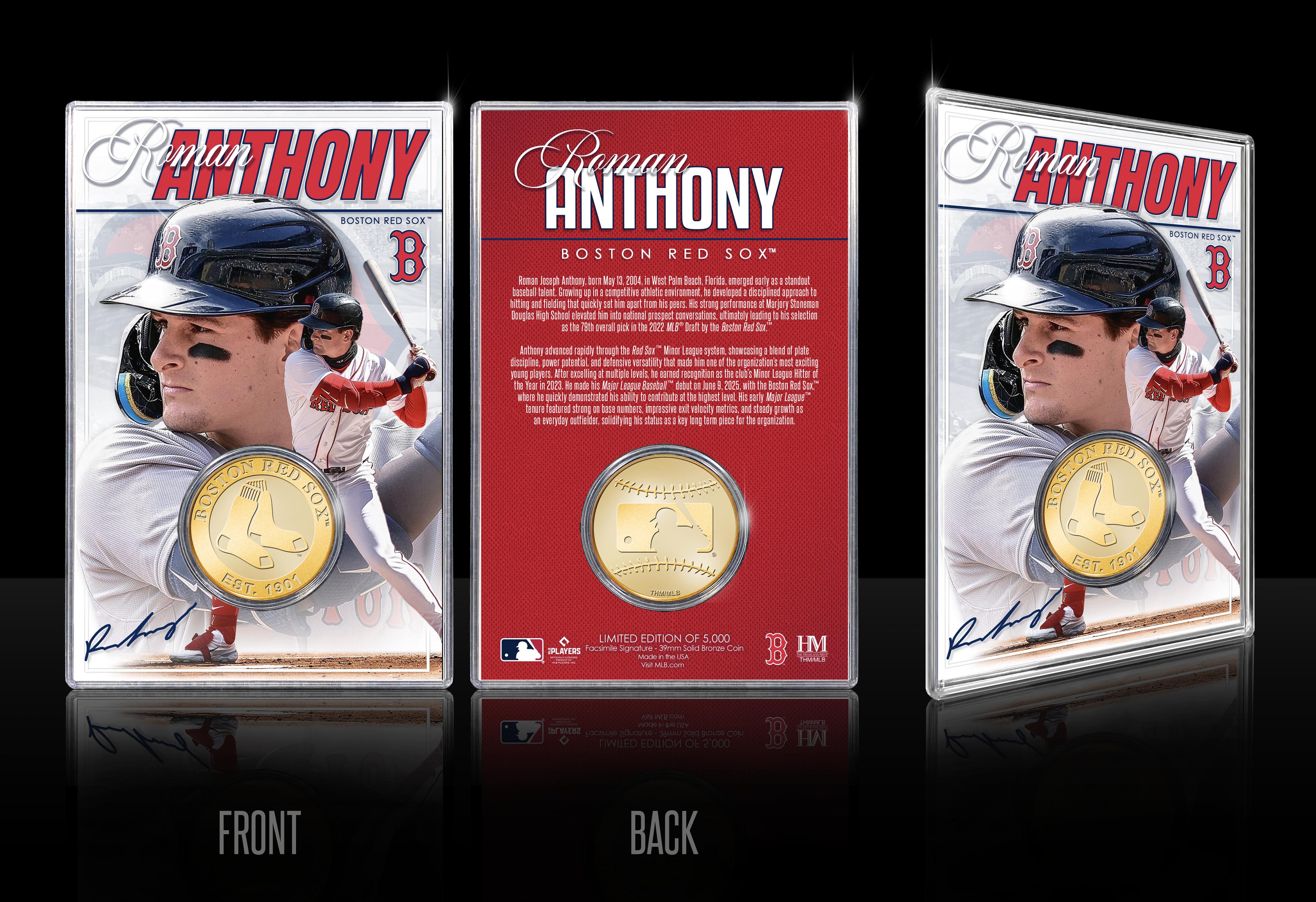 Roman Anthony Boston Red Sox Bronze Acrylic Coin Card