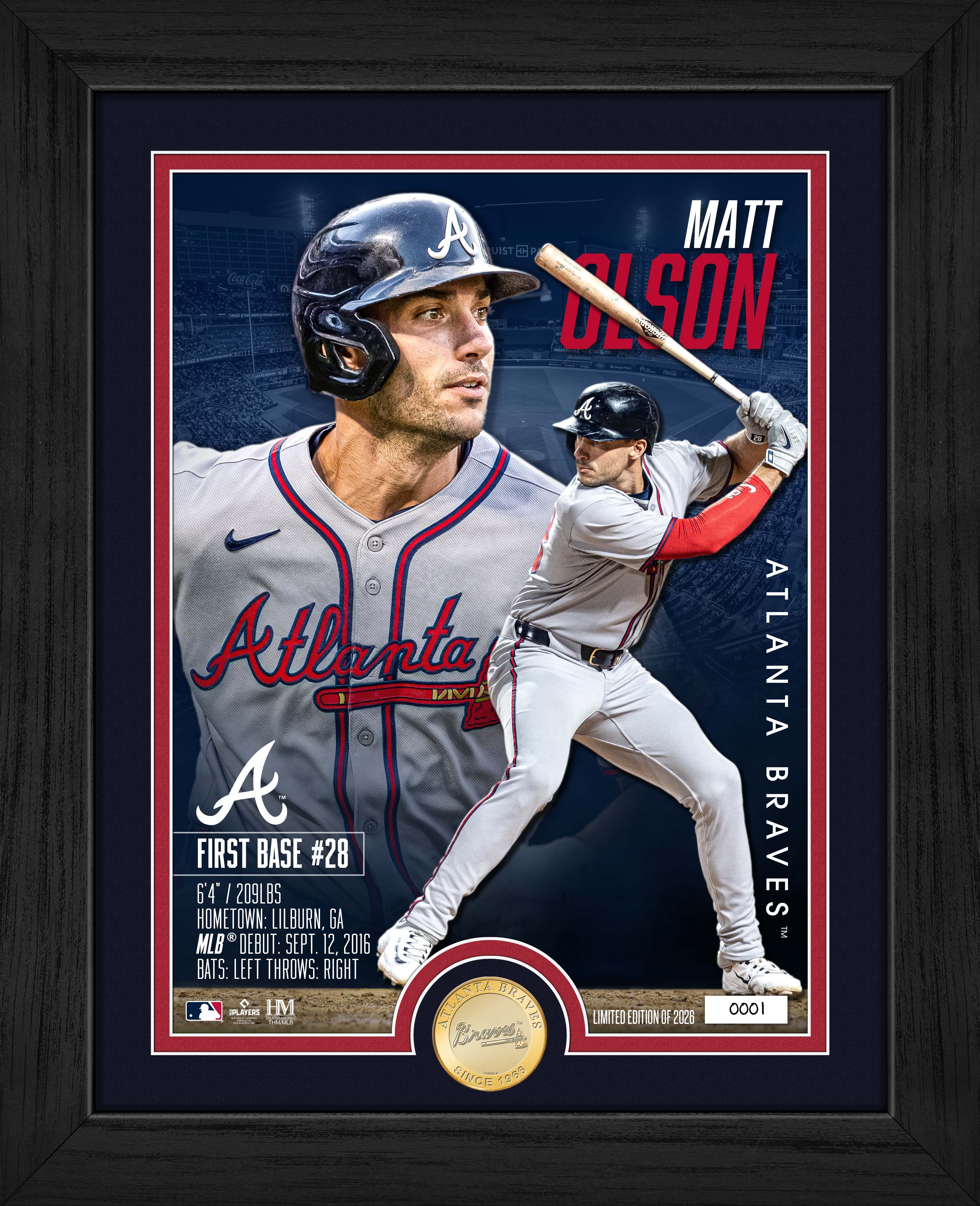 Matt Olson Atlanta Braves Bronze Coin Photo Mint