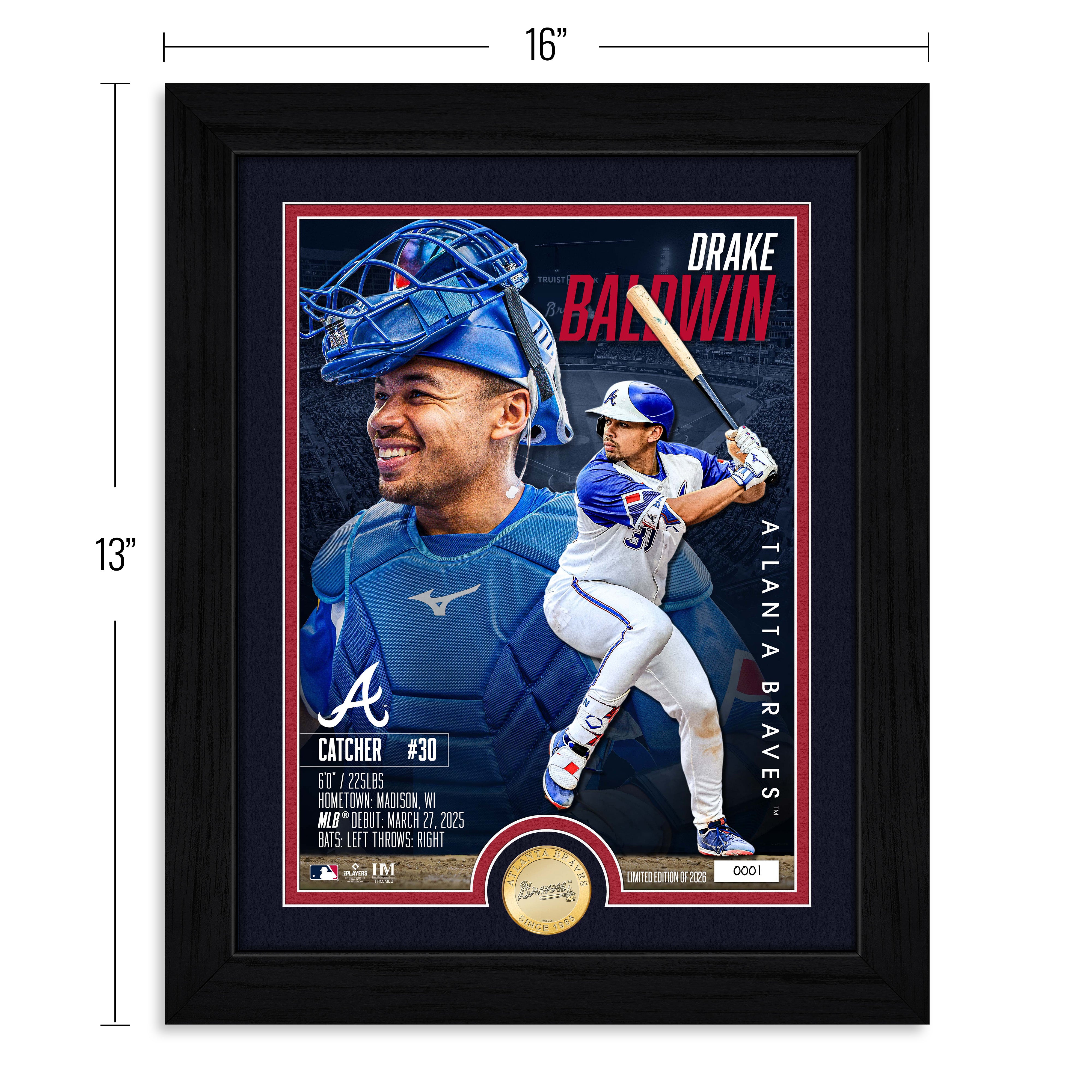 Drake Baldwin Atlanta Braves Bronze Coin Photo Mint