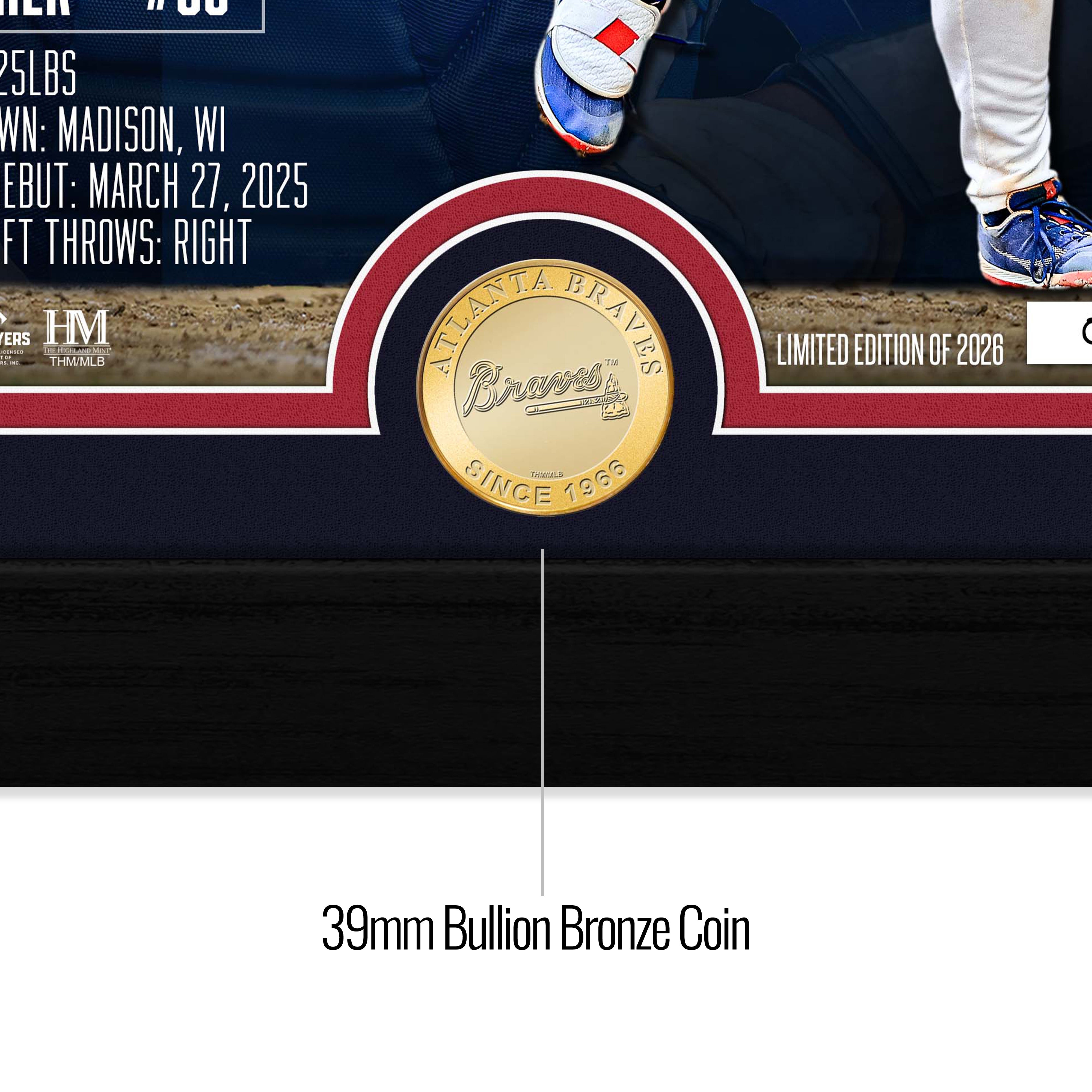Drake Baldwin Atlanta Braves Bronze Coin Photo Mint