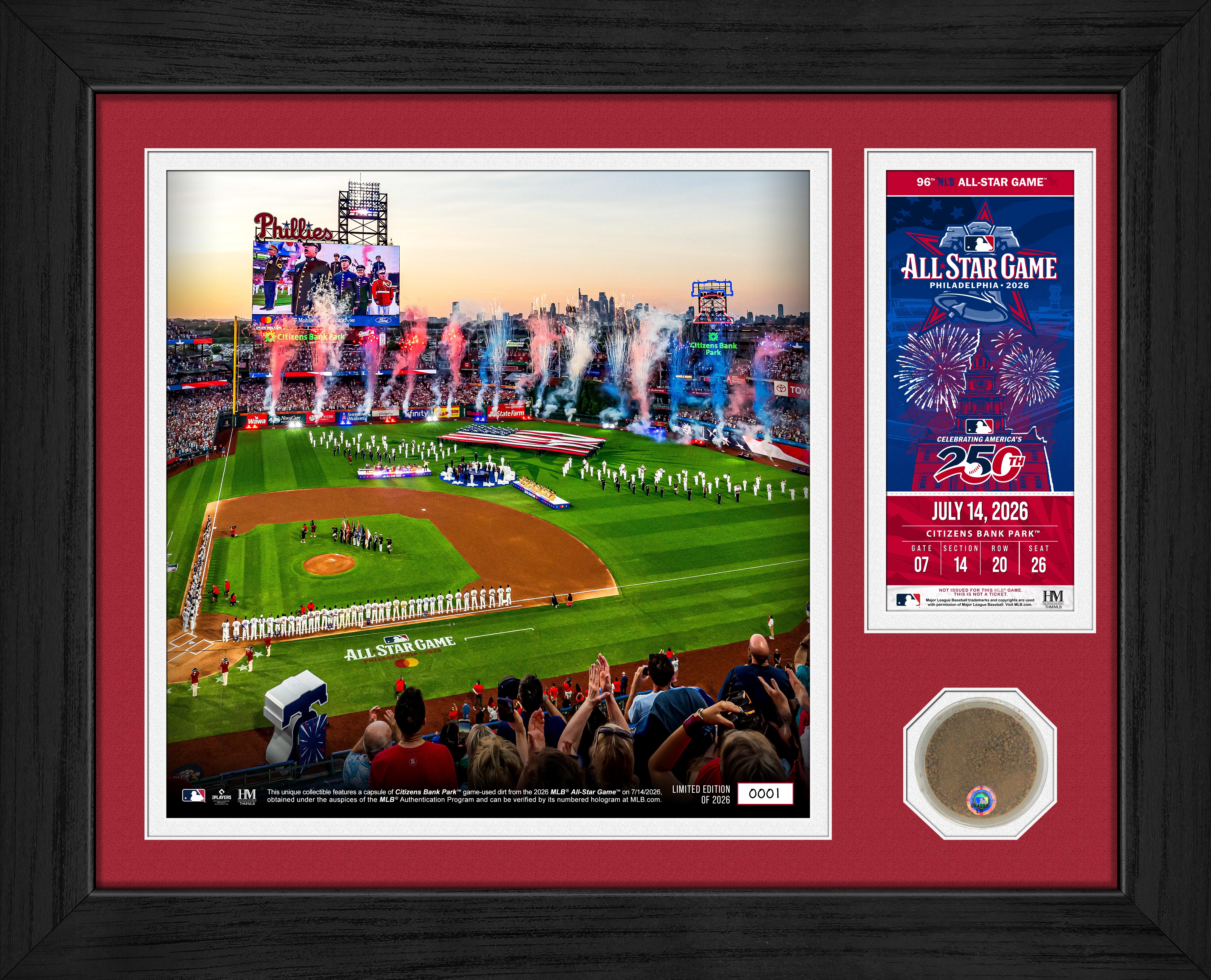 2026 MLB All Star Game Ceremony Game-Used Dirt & Ticket Photo Mint