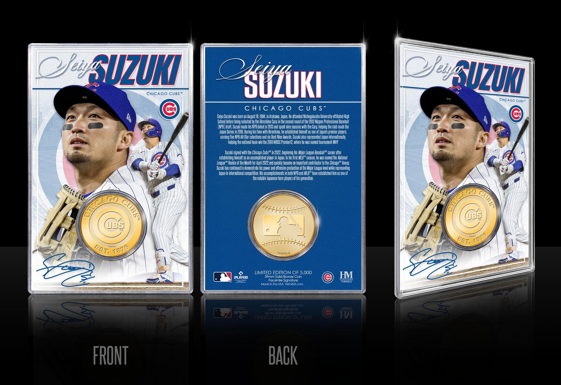 Seiya Suzuki Chicago Cubs Bronze Coin Acrylic Holder