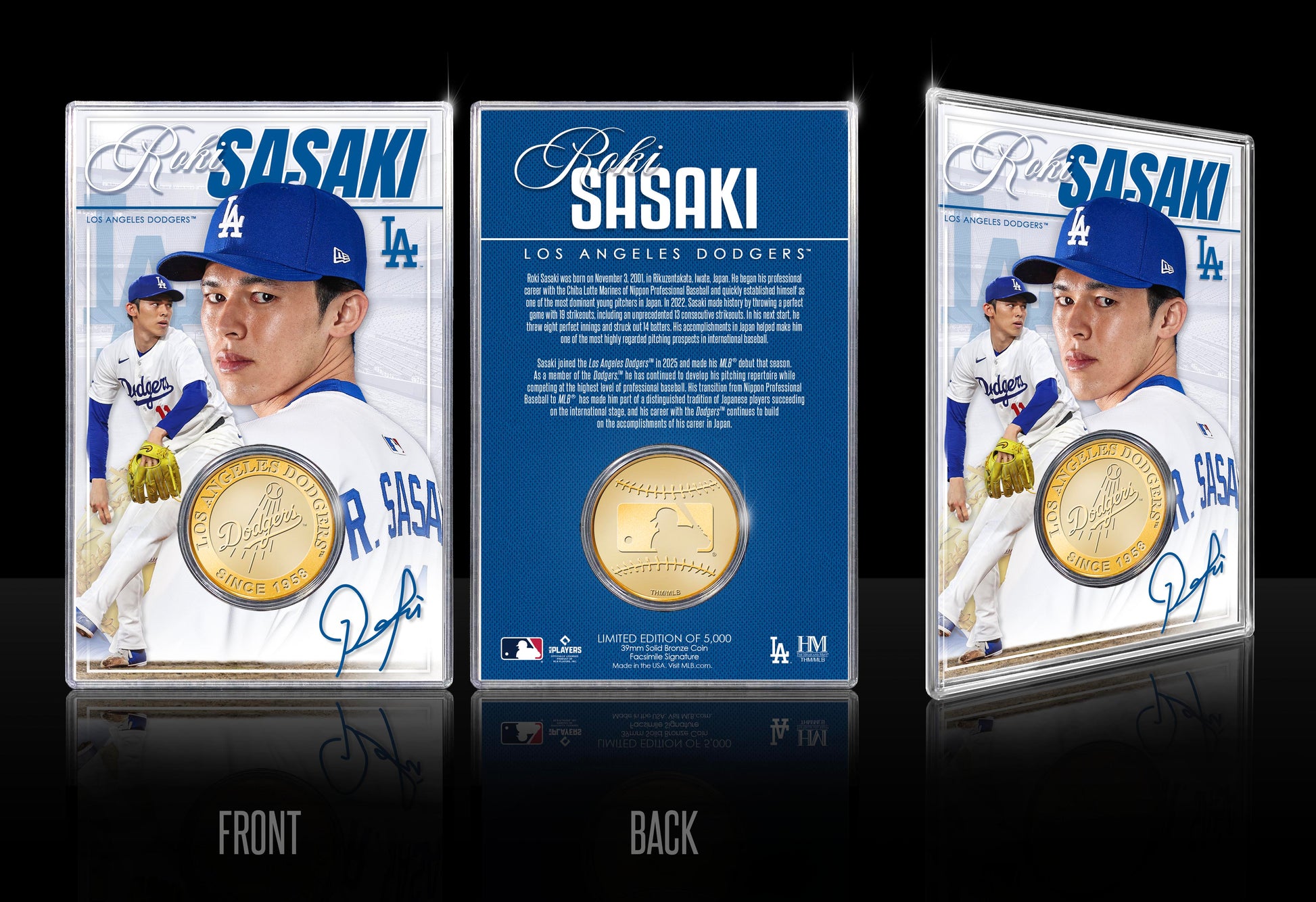 Roki Sasaki Los Angeles Dodgers Bronze Coin Acrylic Holder