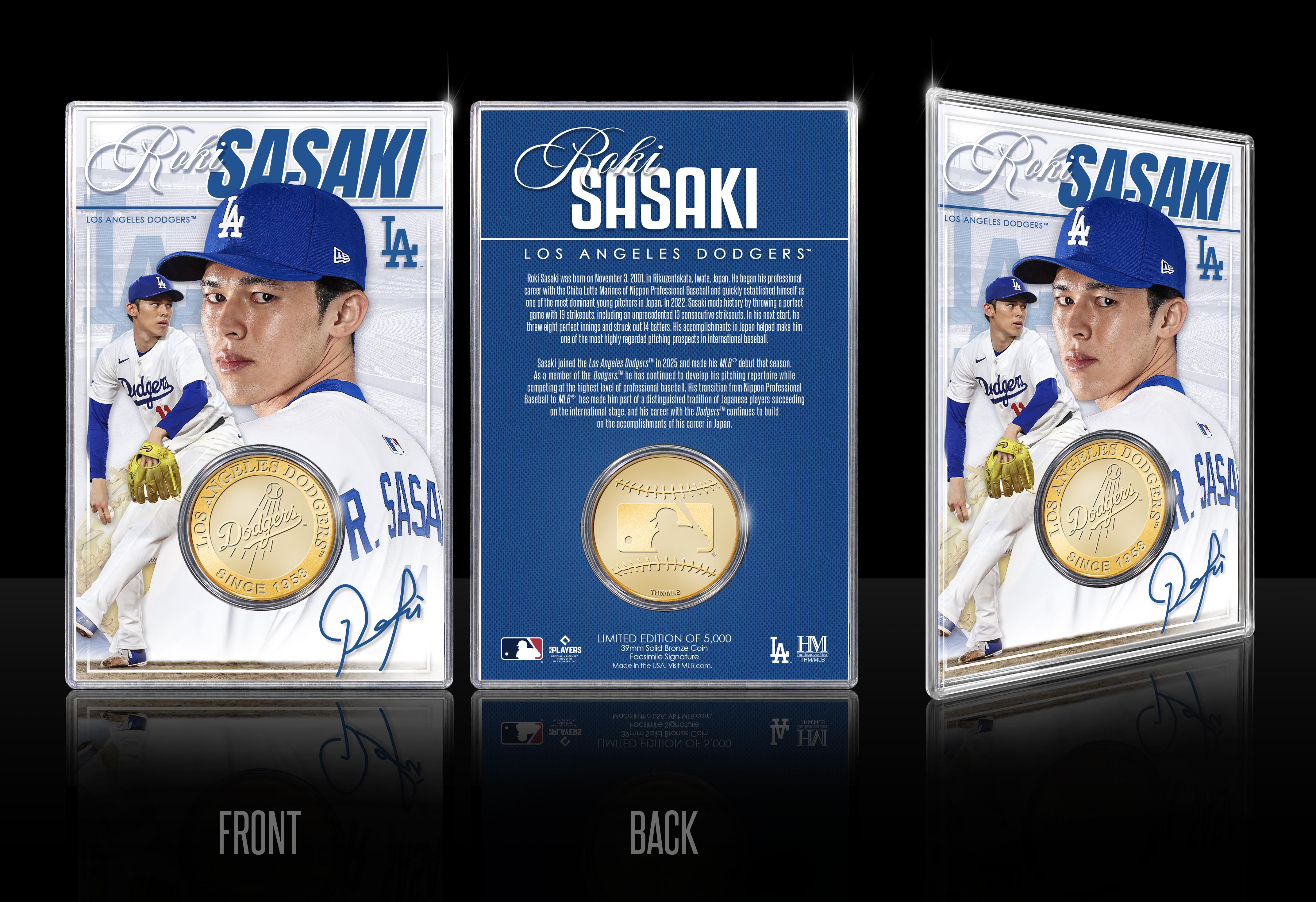 Roki Sasaki Los Angeles Dodgers Bronze Coin Acrylic Holder