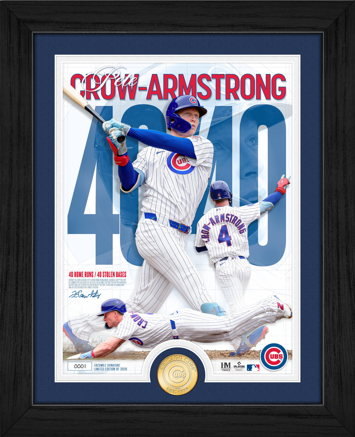 Pete Crow-Armstrong Chicago Cubs 40/40 Bronze Coin Photo Mint