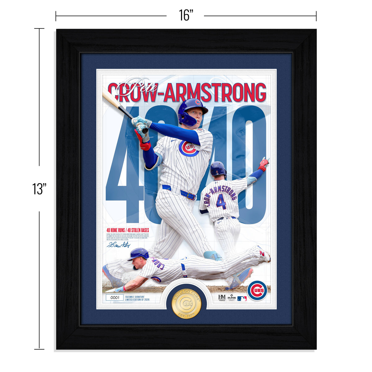 Pete Crow-Armstrong Chicago Cubs 40/40 Bronze Coin Photo Mint