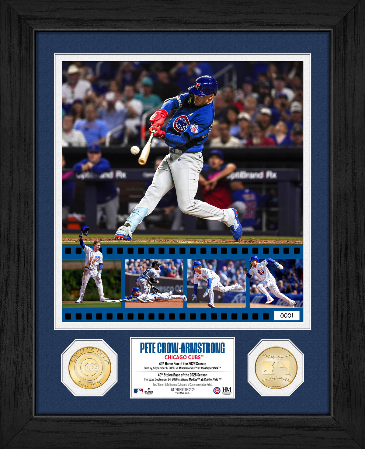 Pete Crow-Armstrong Dual Threat 40/40 Bronze Coin Photo Mint
