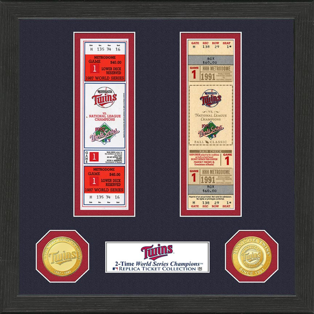 Minnesota Twins World Series Ticket Collection - Minnesota Twins World Series Ticket Collection - Framed