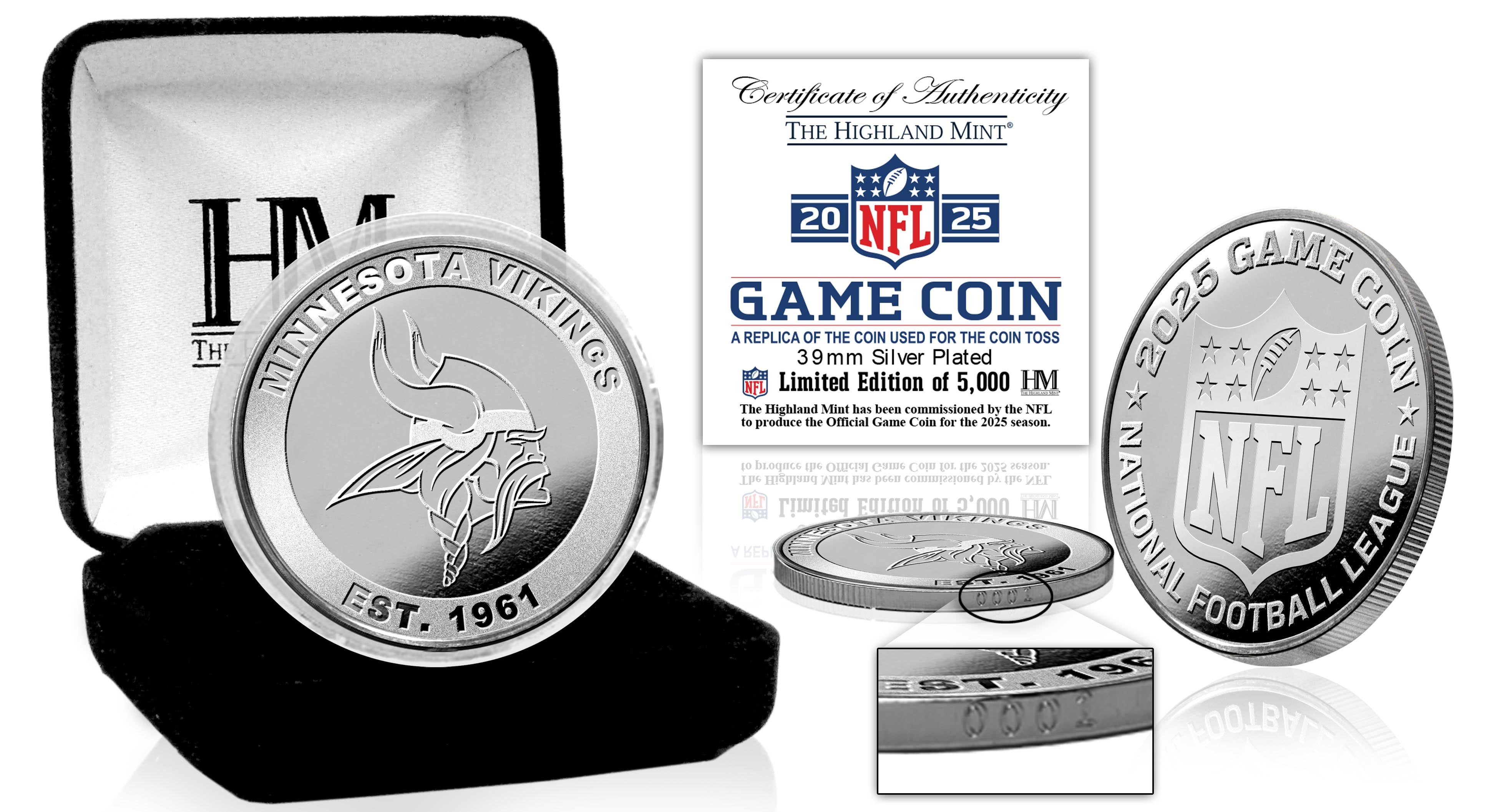 Minnesota Vikings NFL 2025 Coin Toss Silver Coin