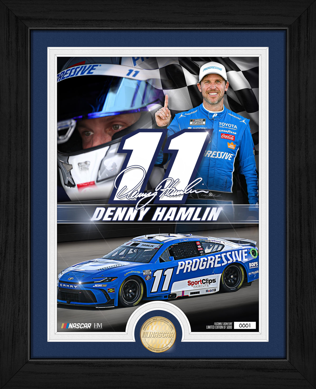 NASCAR Denny Hamlin Gibbs Bronze Coin Photo Mint