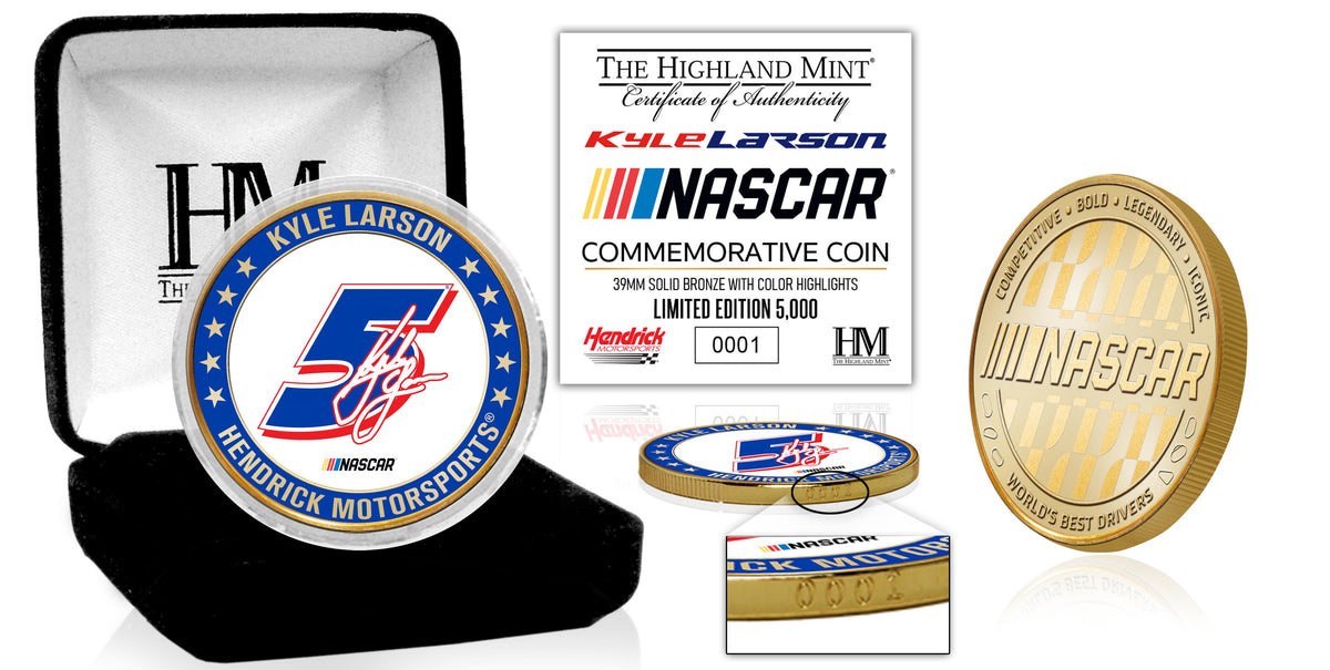 NASCAR Kyle Larson Hendrick Motorsports Bronze Color Coin