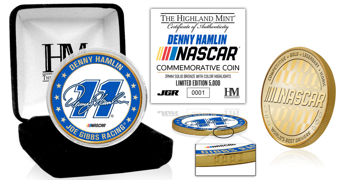 NASCAR Denny Hamlin Gibbs Bronze Color Coin