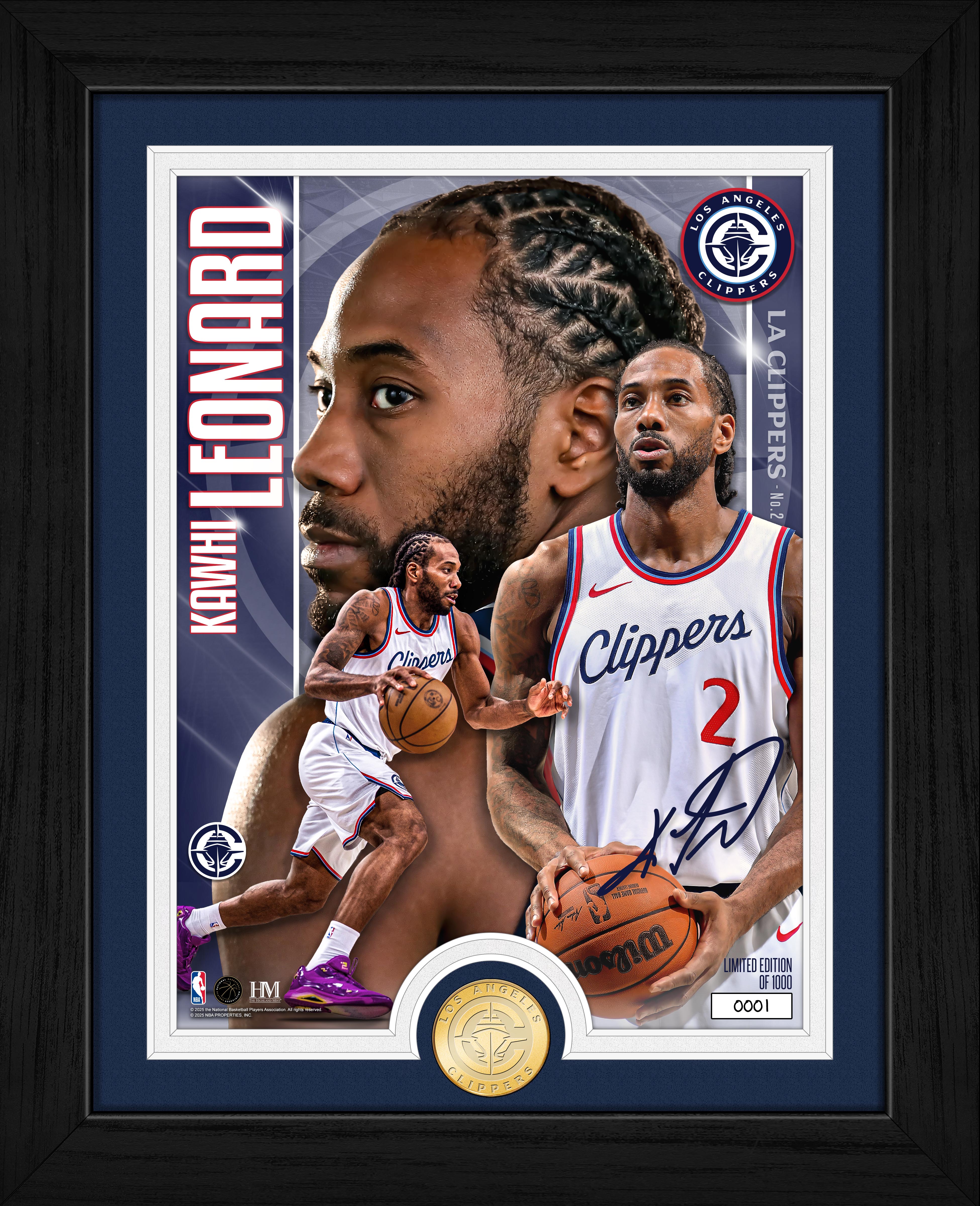 Kahwi Leonard Los Angeles Clippers Bronze Coin Artist Proof Photo Mint