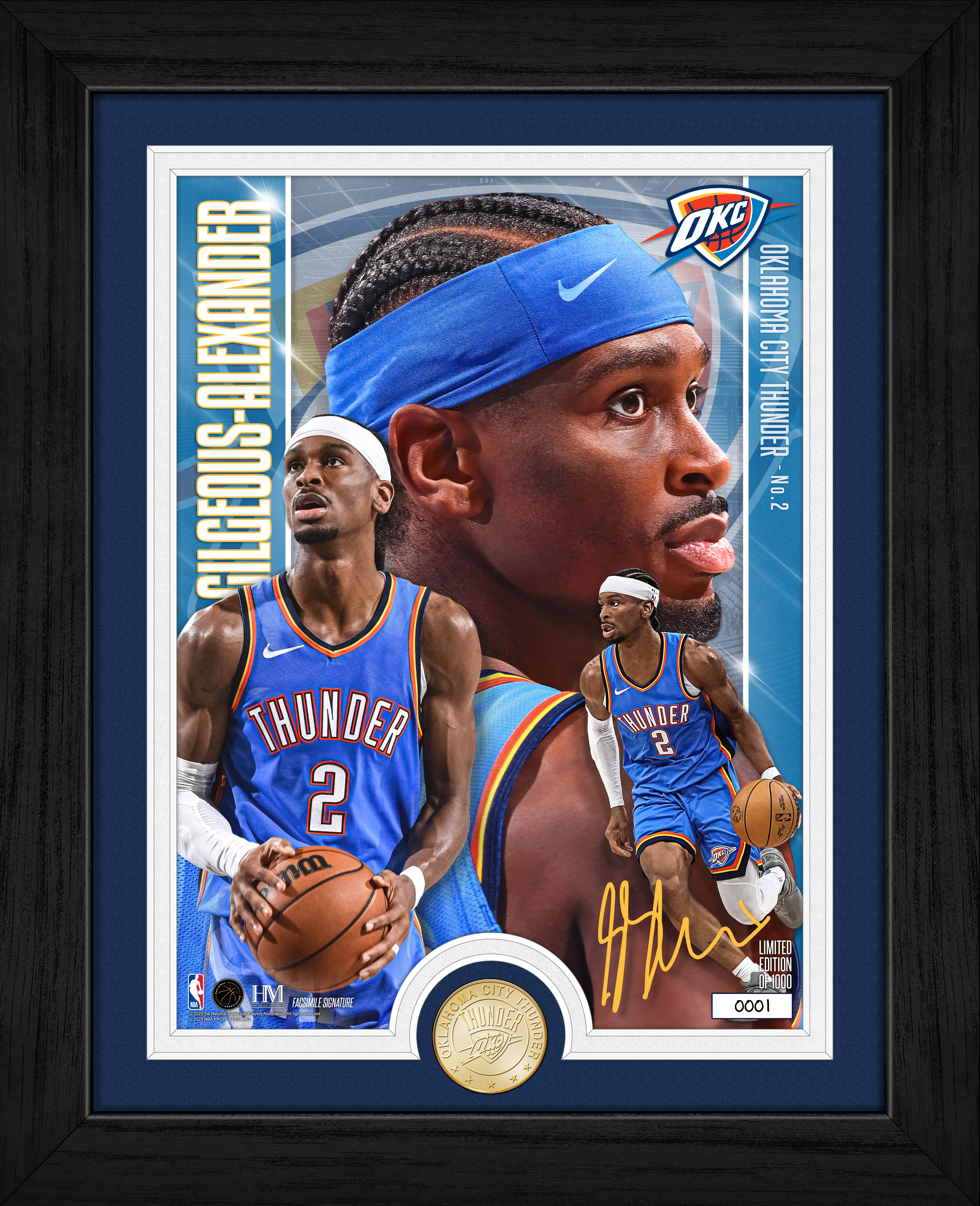 Shai Gilgeous-Alexander Oklahoma City Thunder Bronze Coin Artist Proof Photo Mint