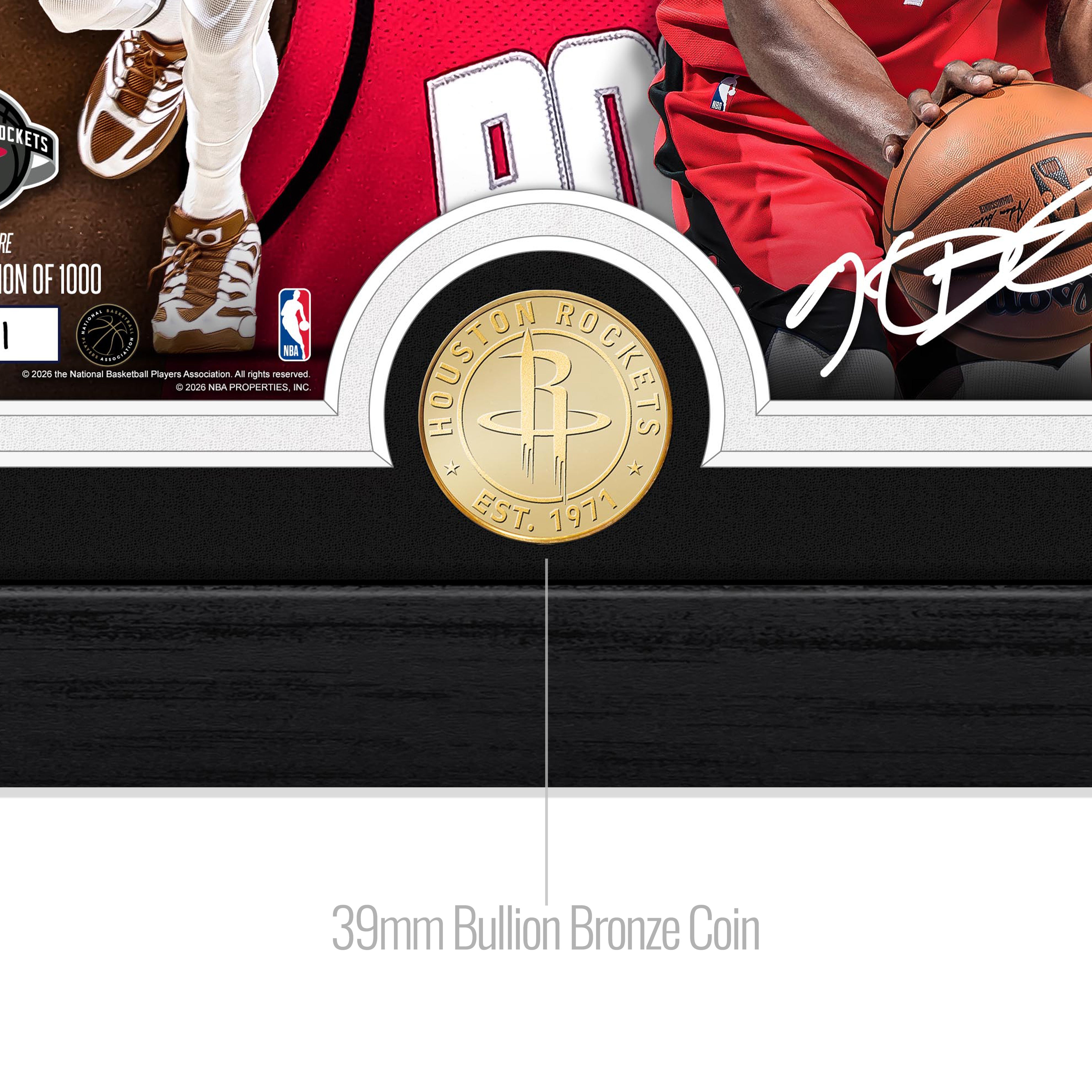 Kevin Durant Houston Rockets Bronze Coin Artist Proof Photo Mint