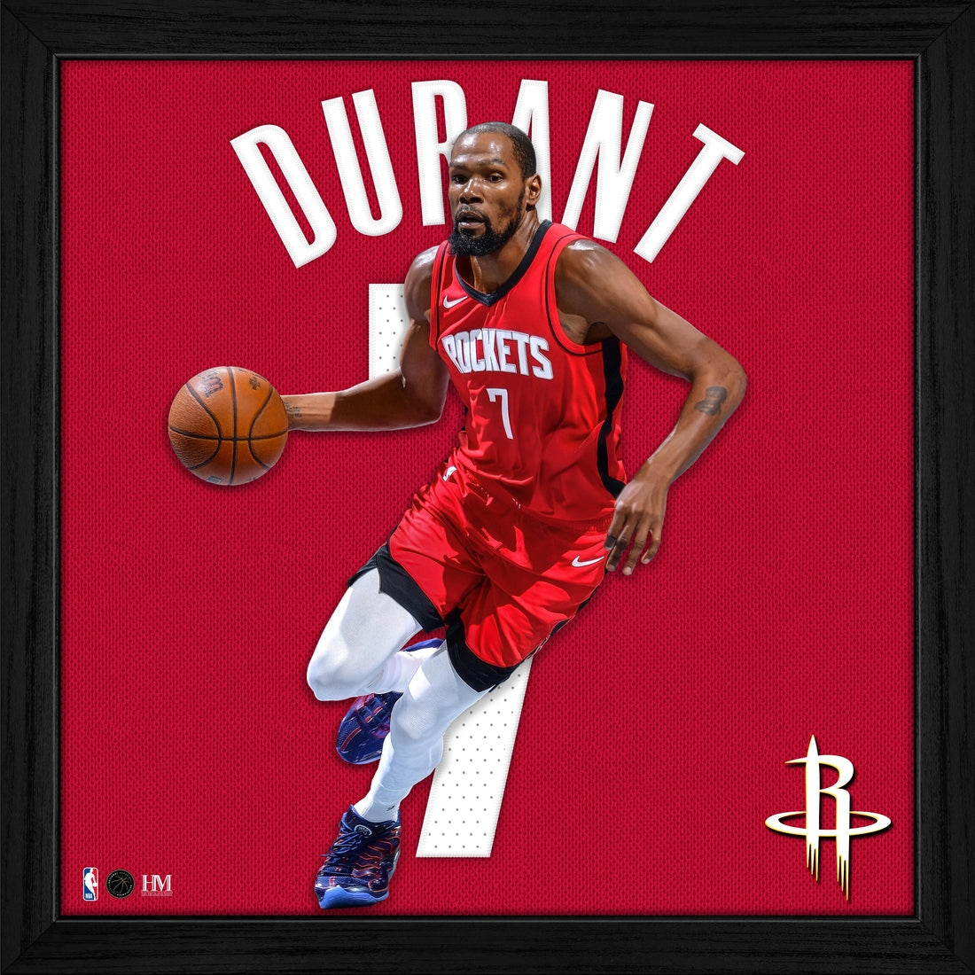 Kevin Durant Houston Rockets Impact Jersey Frame