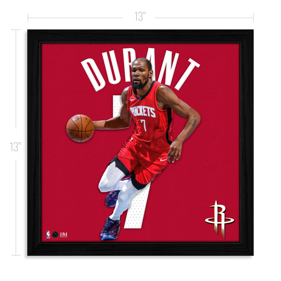 Kevin Durant Houston Rockets Impact Jersey Frame