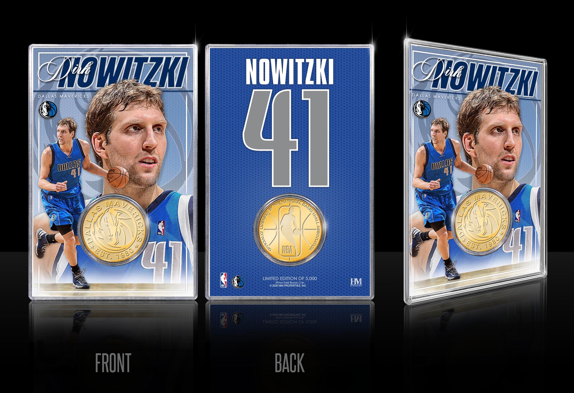 Dirk Nowitzki Dallas Mavericks Bronze Acrylic Coin Holder