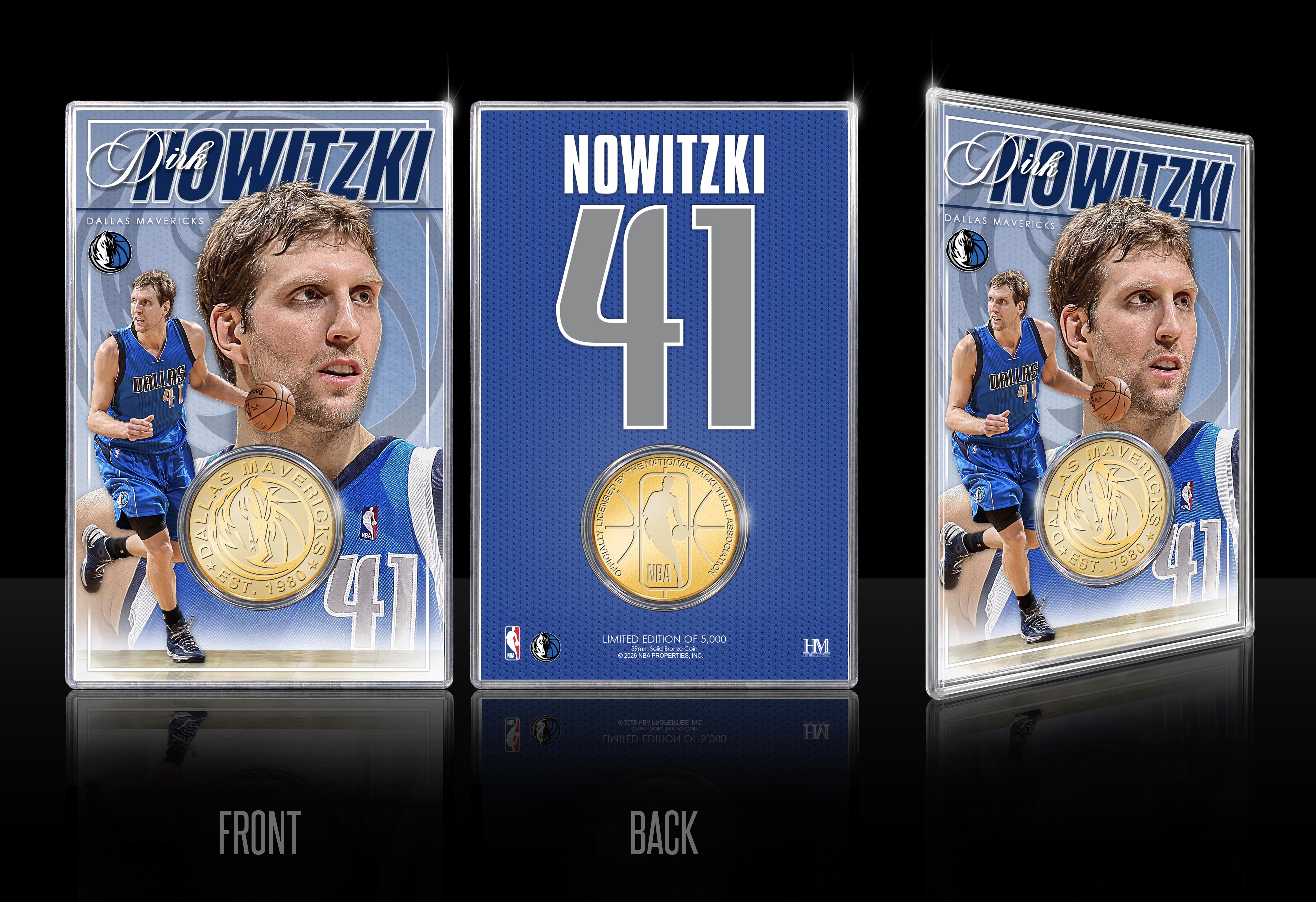 Dirk Nowitzki Dallas Mavericks Bronze Acrylic Coin Holder