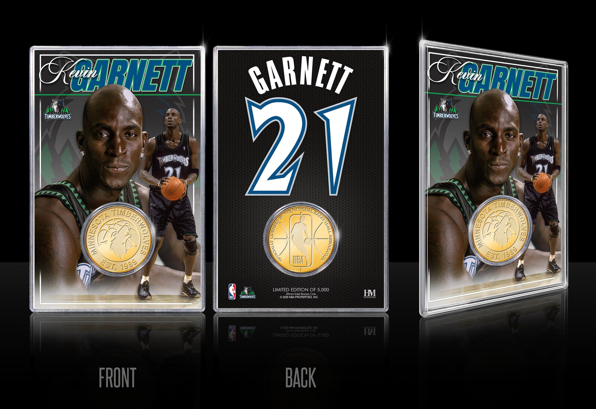 Kevin Garnett Minnesota Timberwolves Bronze Acrylic Coin Holder
