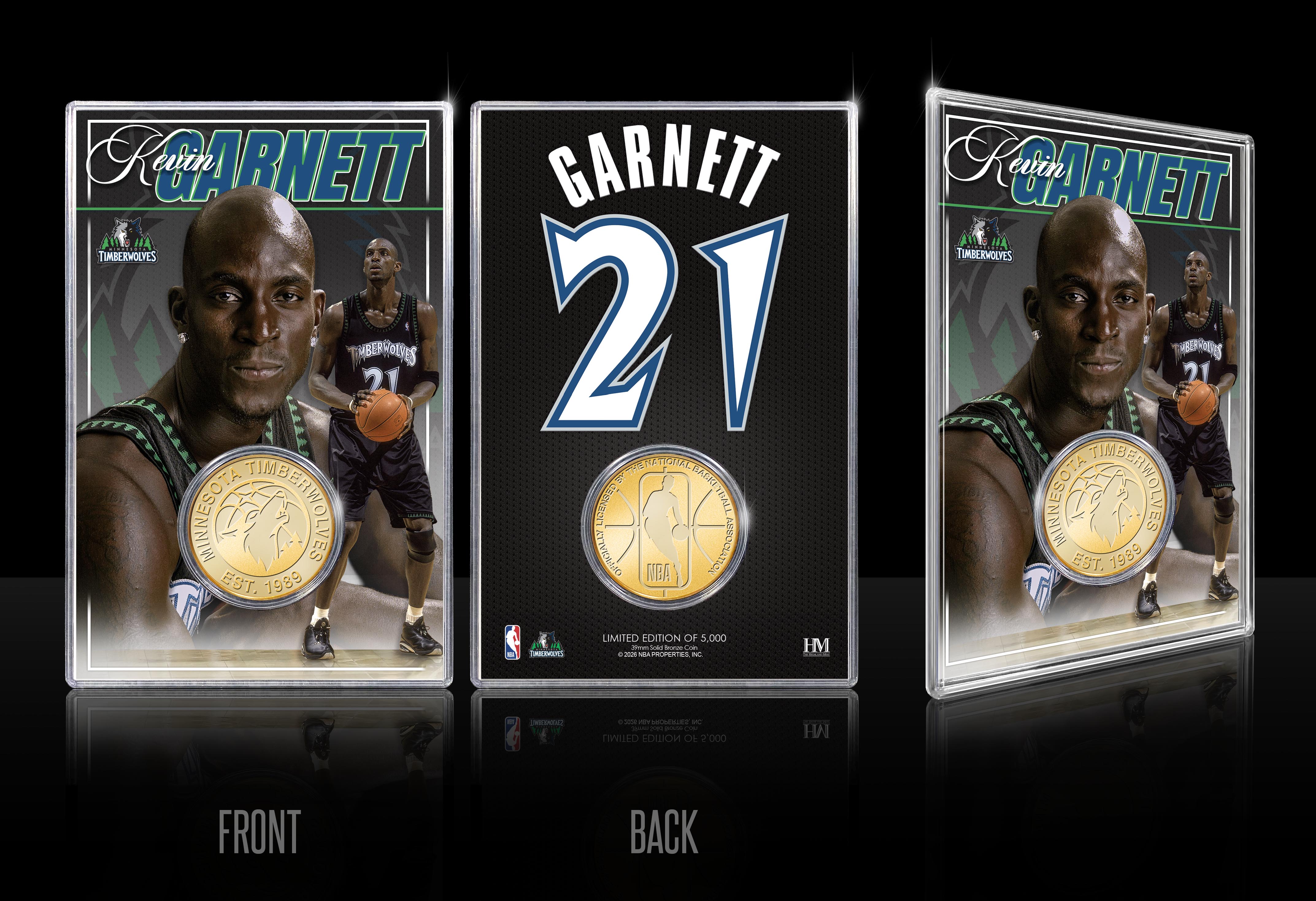 Kevin Garnett Minnesota Timberwolves Bronze Acrylic Coin Holder