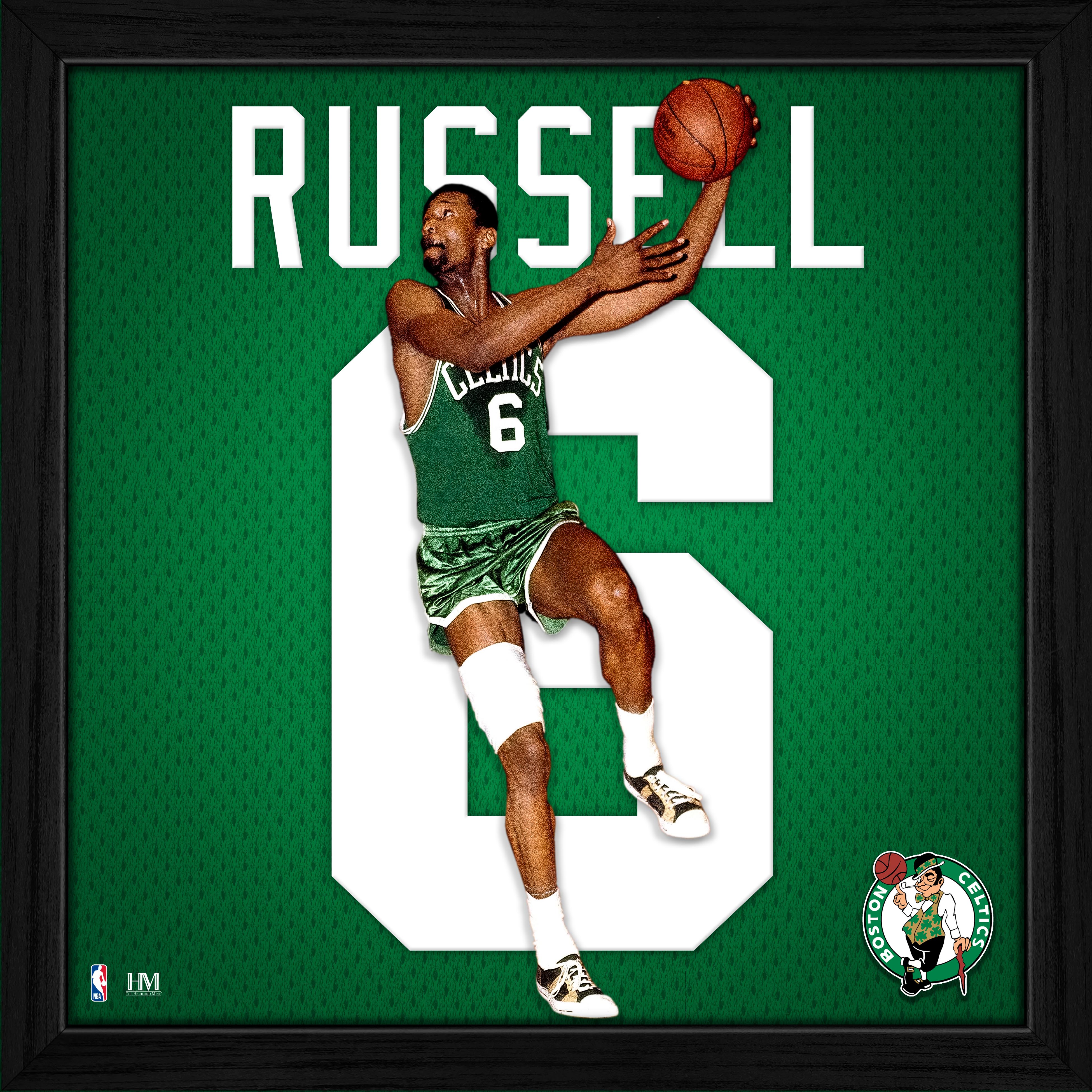 Bill Russell Boston Celtics Impact Jersey Frame