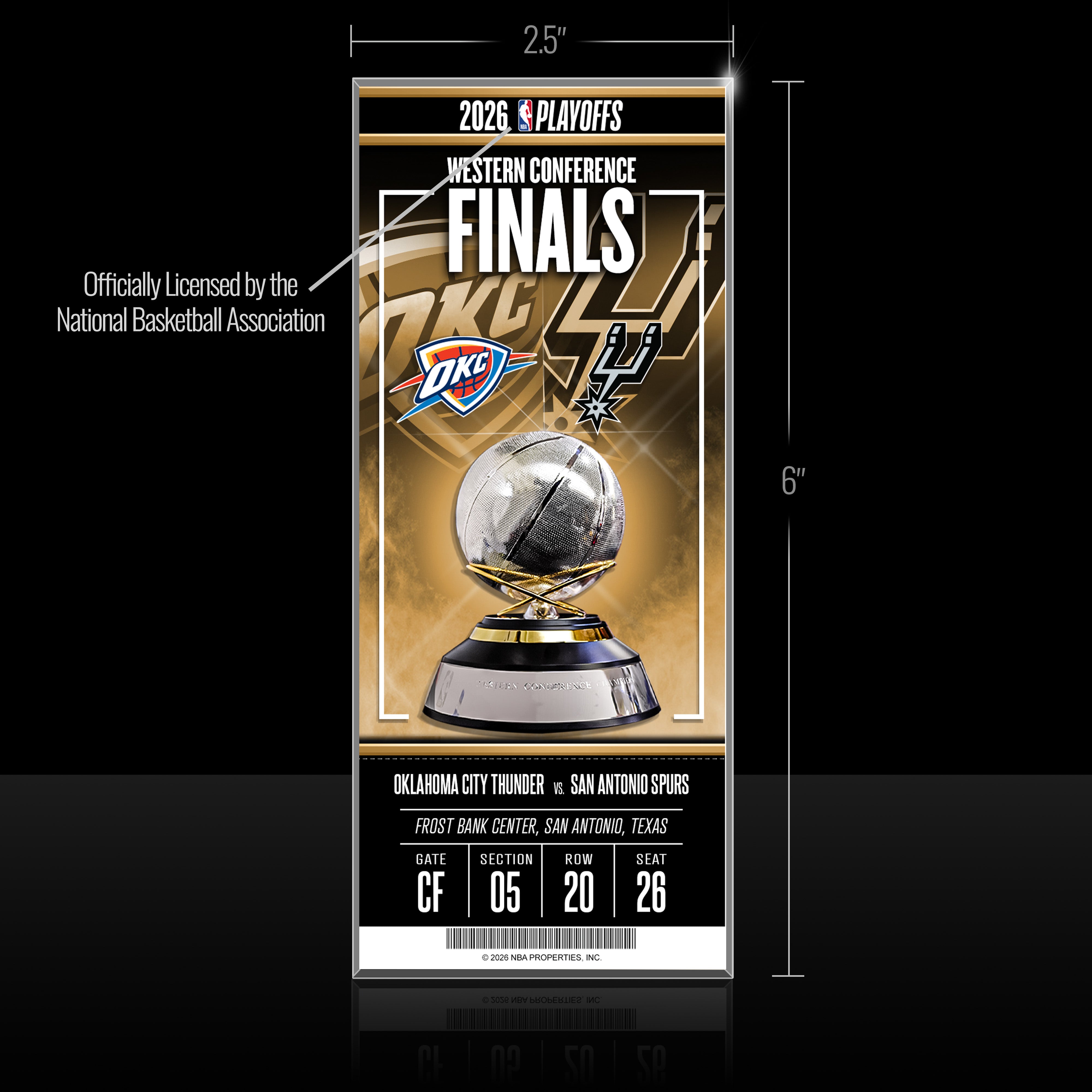 San Antonio Spurs 2026 NBA Western Conference Final Commemorative Acrylic Ticket