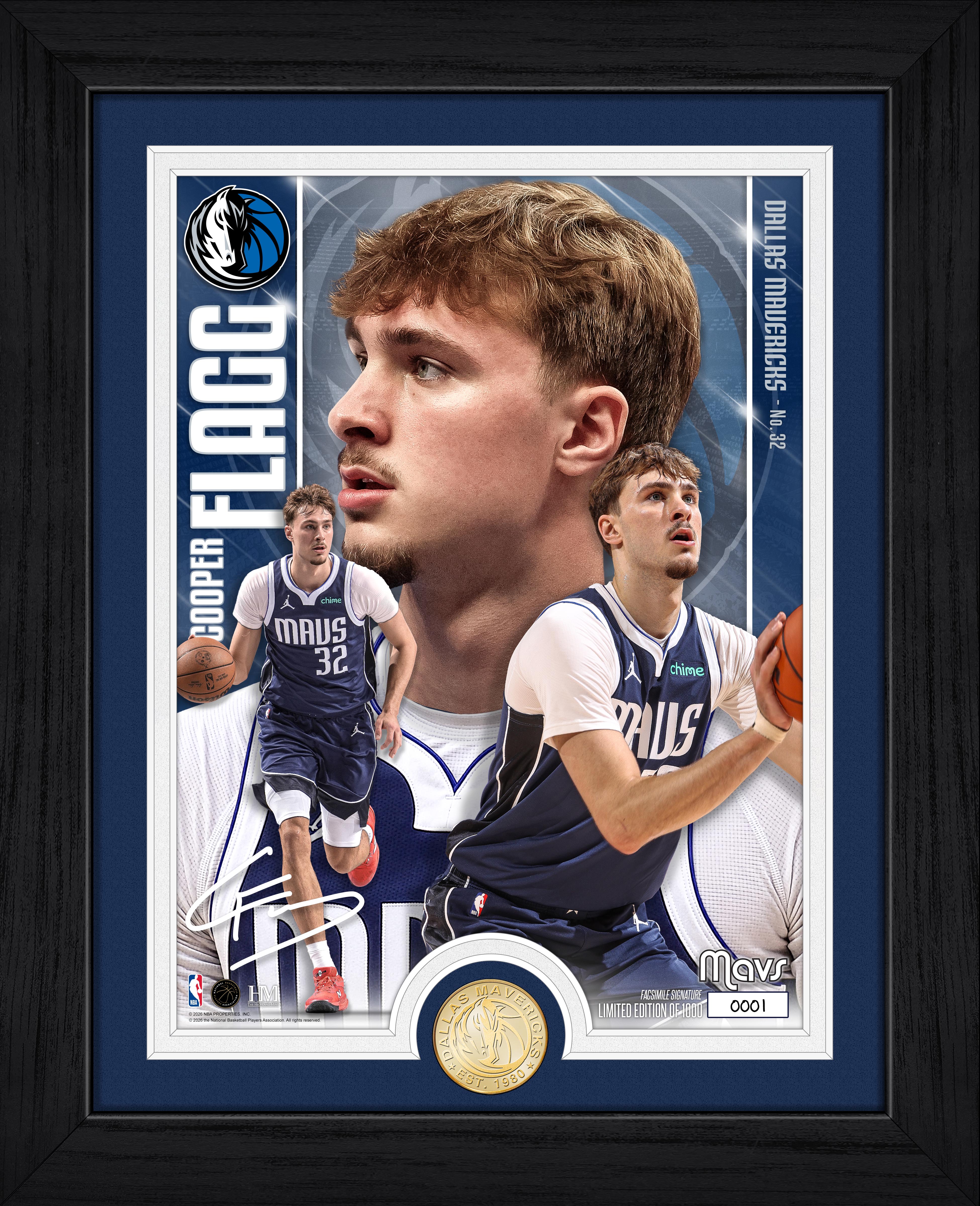Cooper Flagg Dallas Mavericks Artist Proof Bronze Coin Photo Mint