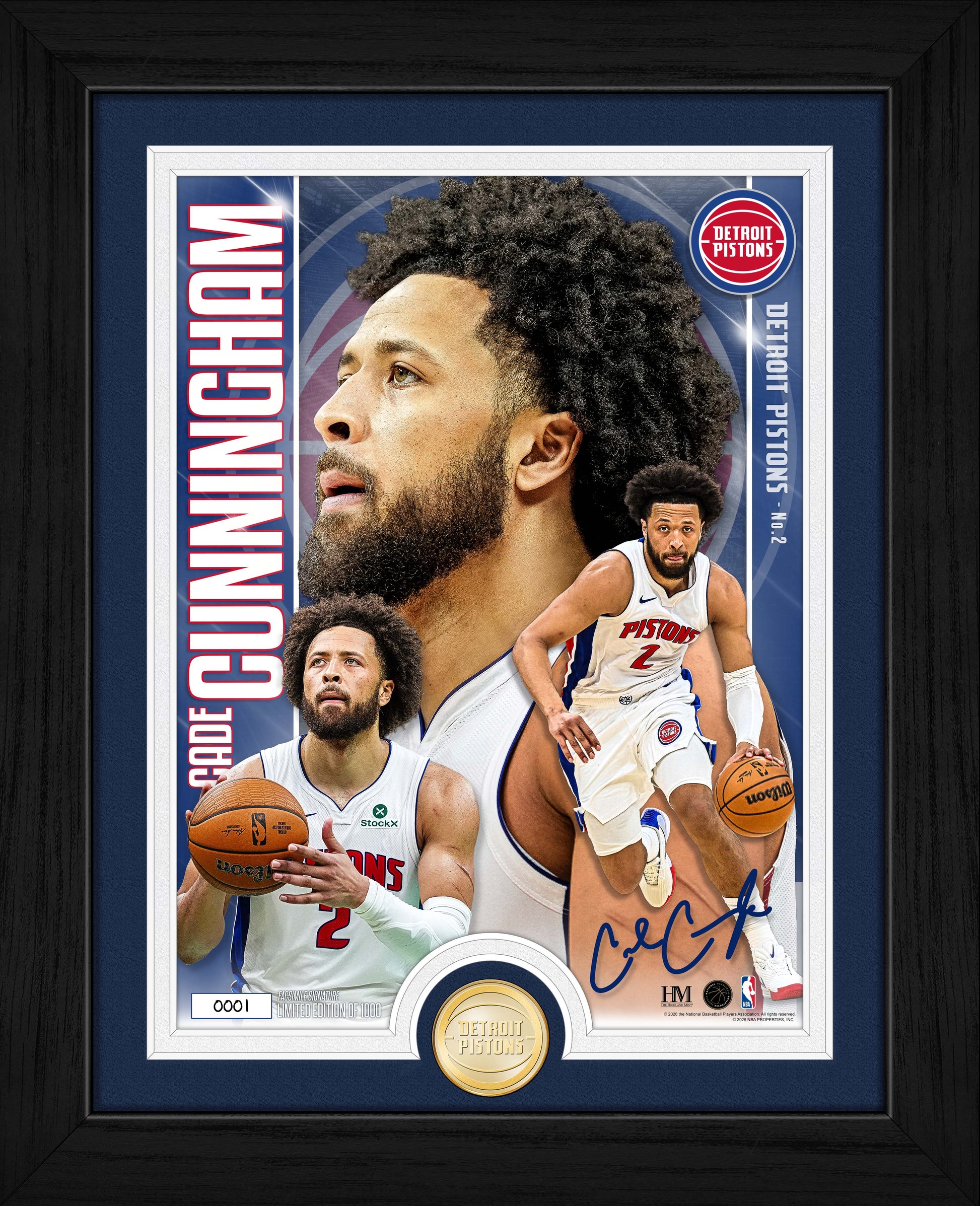 Cade Cunningham Detroit Pistons Bronze Coin Artist Proof Photo Mint