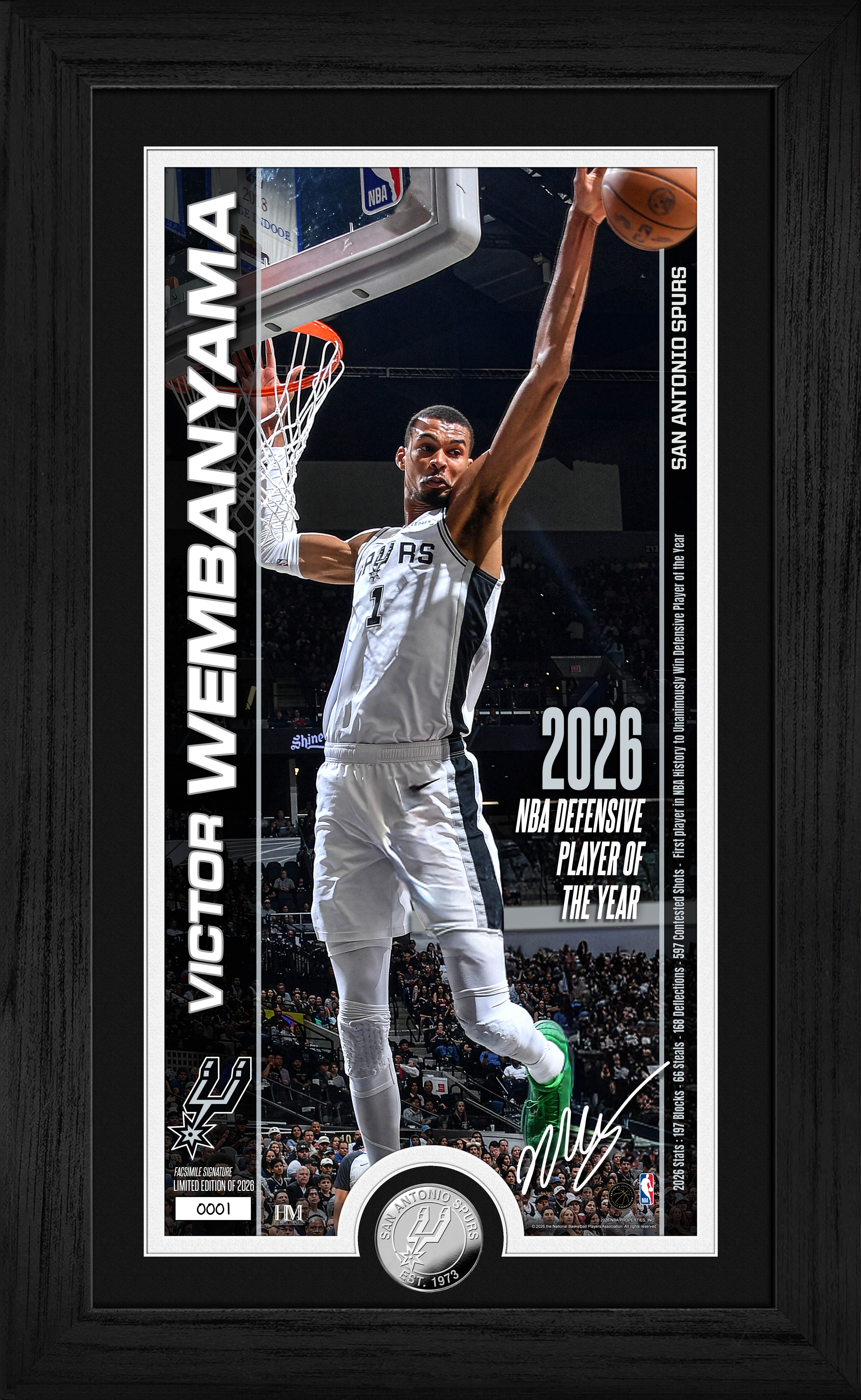 Victor Wembanyama 2026 NBA DPOY Silver Coin Pano Photo Mint