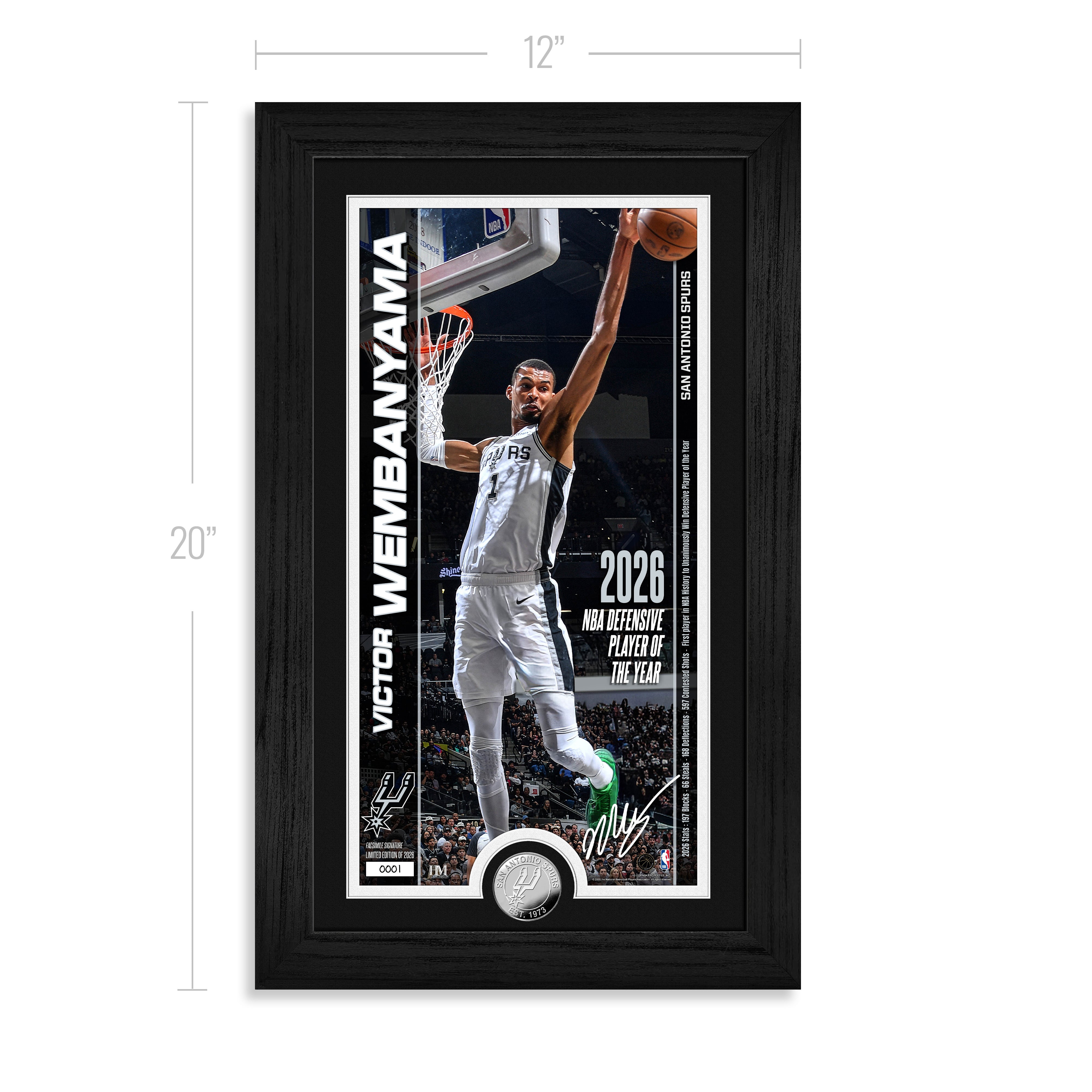 Victor Wembanyama 2026 NBA DPOY Silver Coin Pano Photo Mint