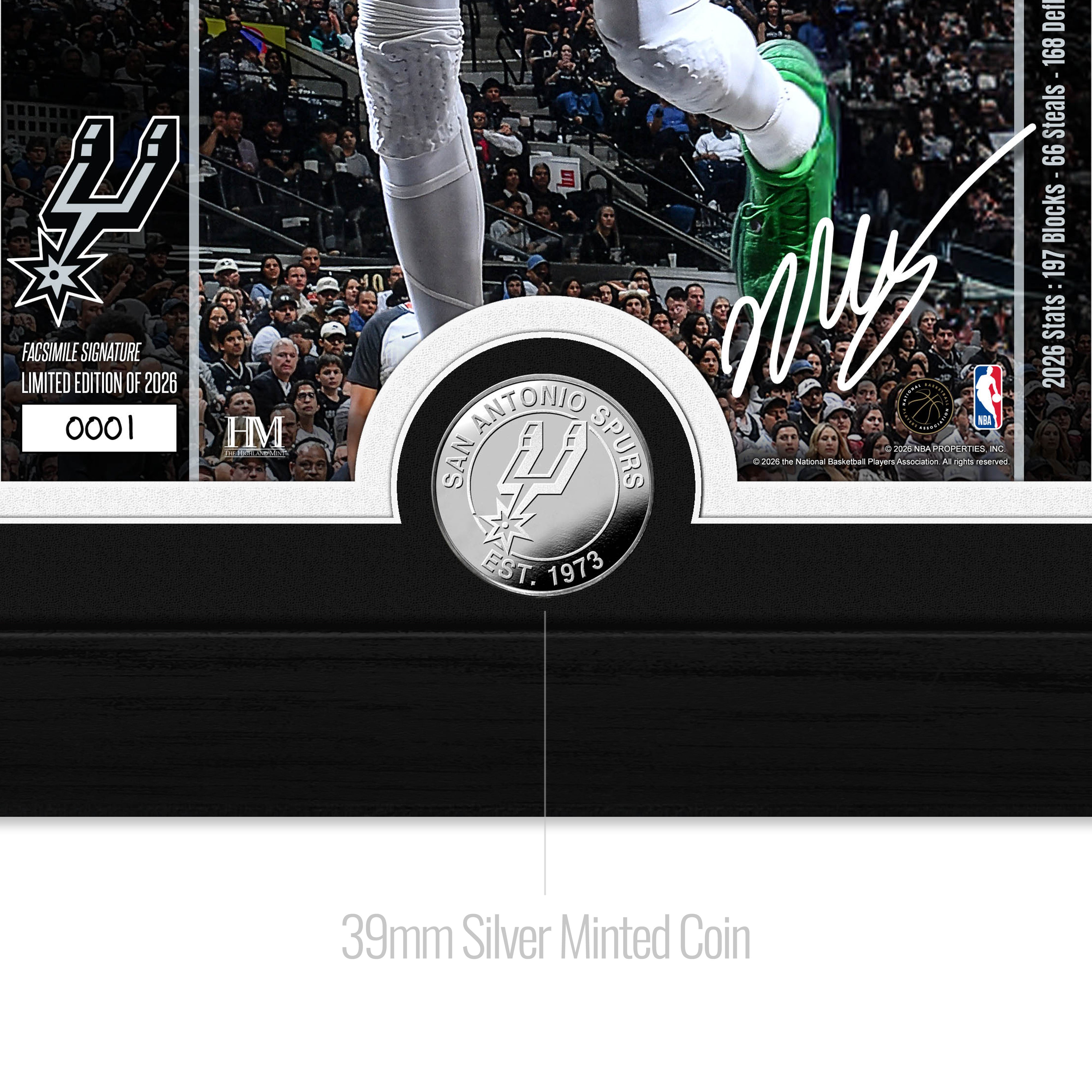 Victor Wembanyama 2026 NBA DPOY Silver Coin Pano Photo Mint