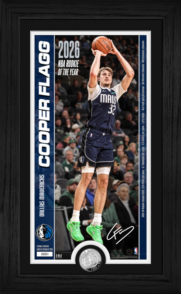 Cooper Flagg 2026 NBA Rookie of the Year Silver Coin Pano Photo Mint