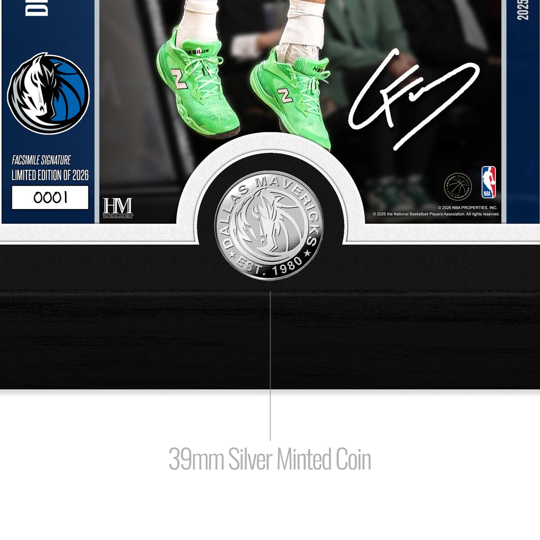 Cooper Flagg 2026 NBA Rookie of the Year Silver Coin Pano Photo Mint