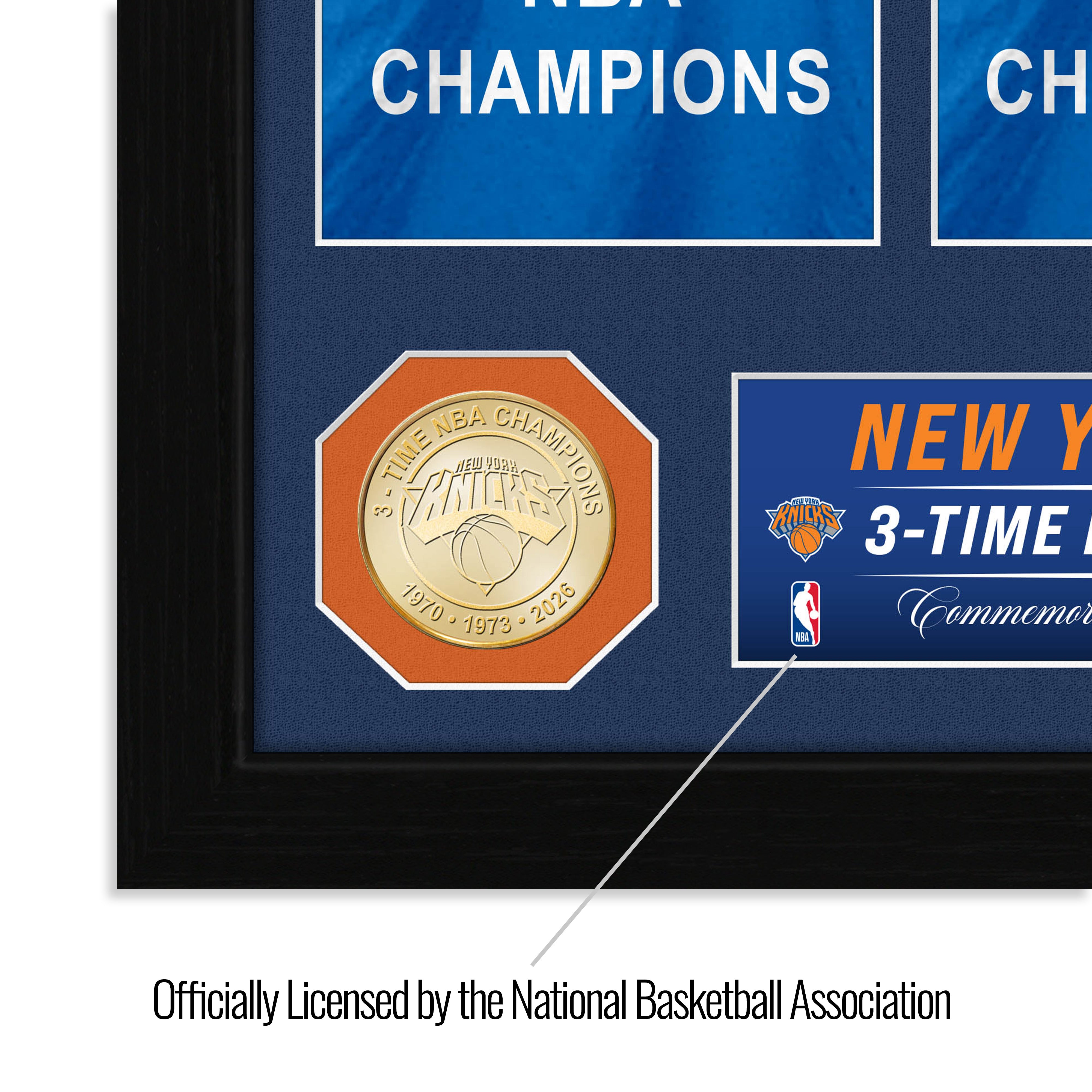 New York Knicks 3-Time Banner Bronze Coin Photo Mint