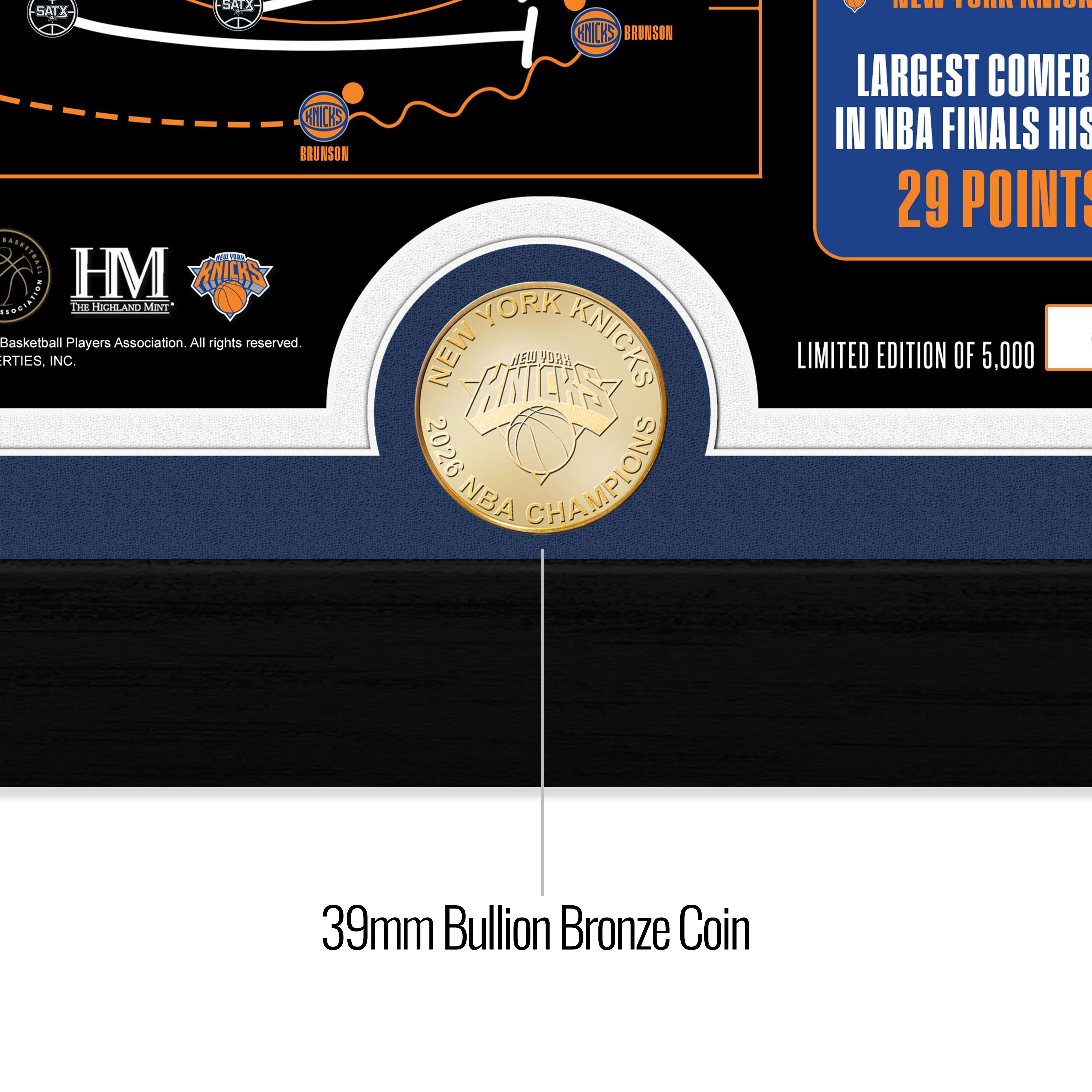 New York Knicks 2026 NBA Finals Game 4 OG Tip-in Bronze Coin Photo Mint