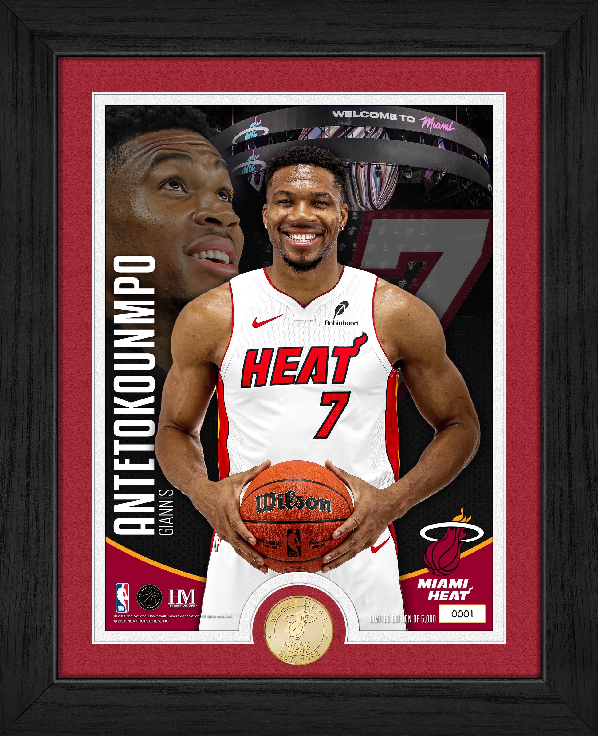 Giannis Antetokounmpo Miami Heat Bronze Coin Photo Mint
