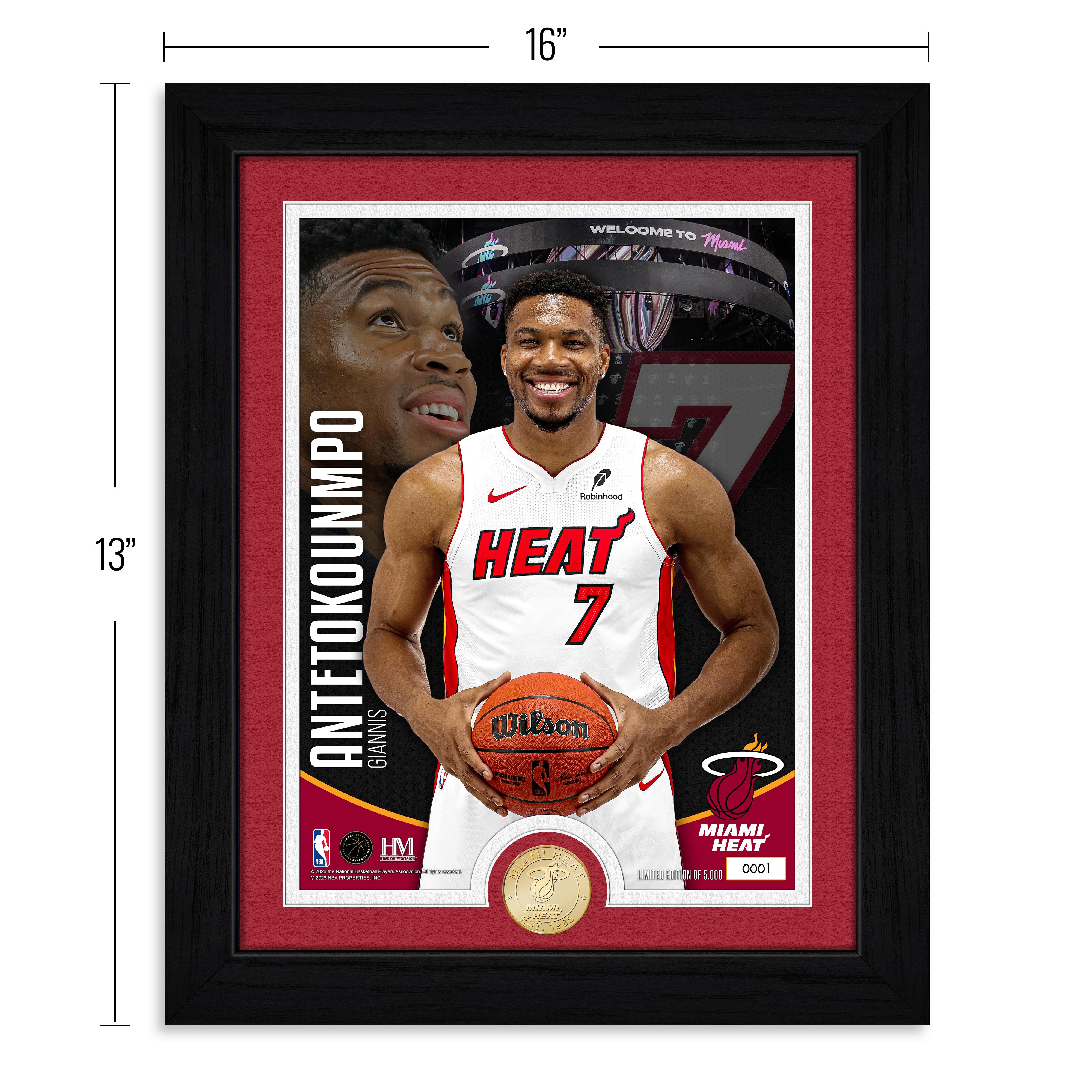 Giannis Antetokounmpo Miami Heat Bronze Coin Photo Mint